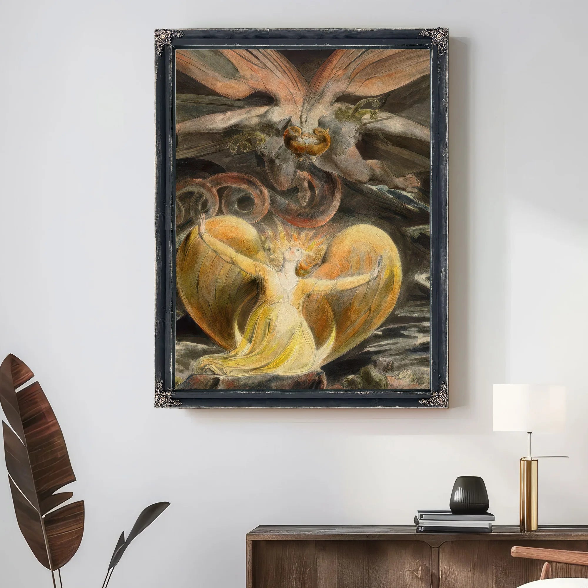 The Great Red Dragon And The Woman Clothed In Sun 1803 43 7 X 34 8 Cm Brooklyn Museum By William Blake Fine Art Print