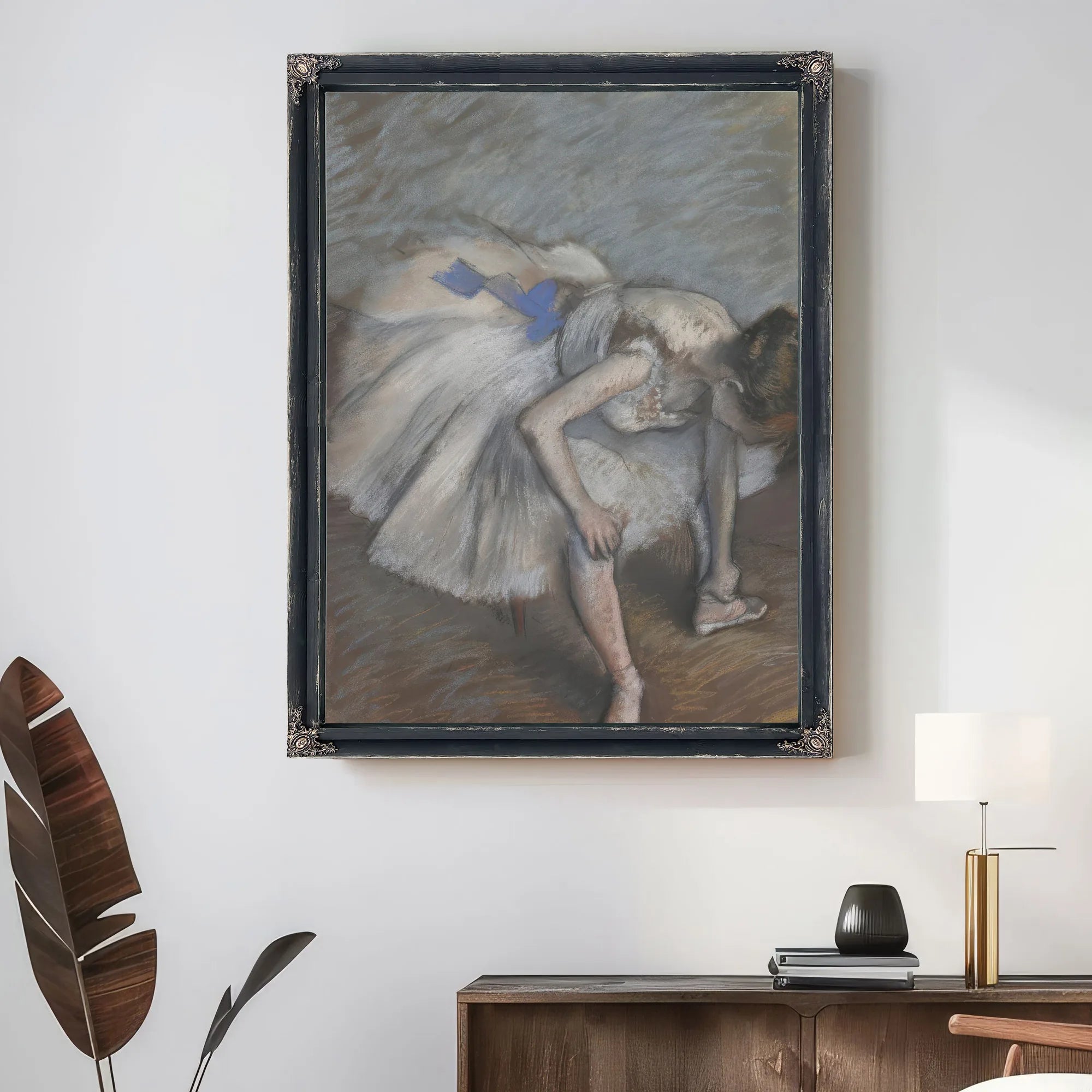 Seated Dancer Leaning Forward, Massaging Her Left Foot By Edgar Degas Fine Art Print