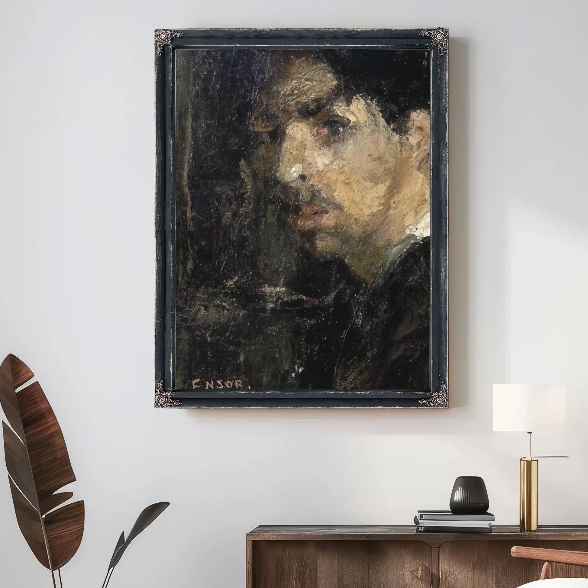 Self Portrait, Called The Big Head By James Ensor Fine Art Print