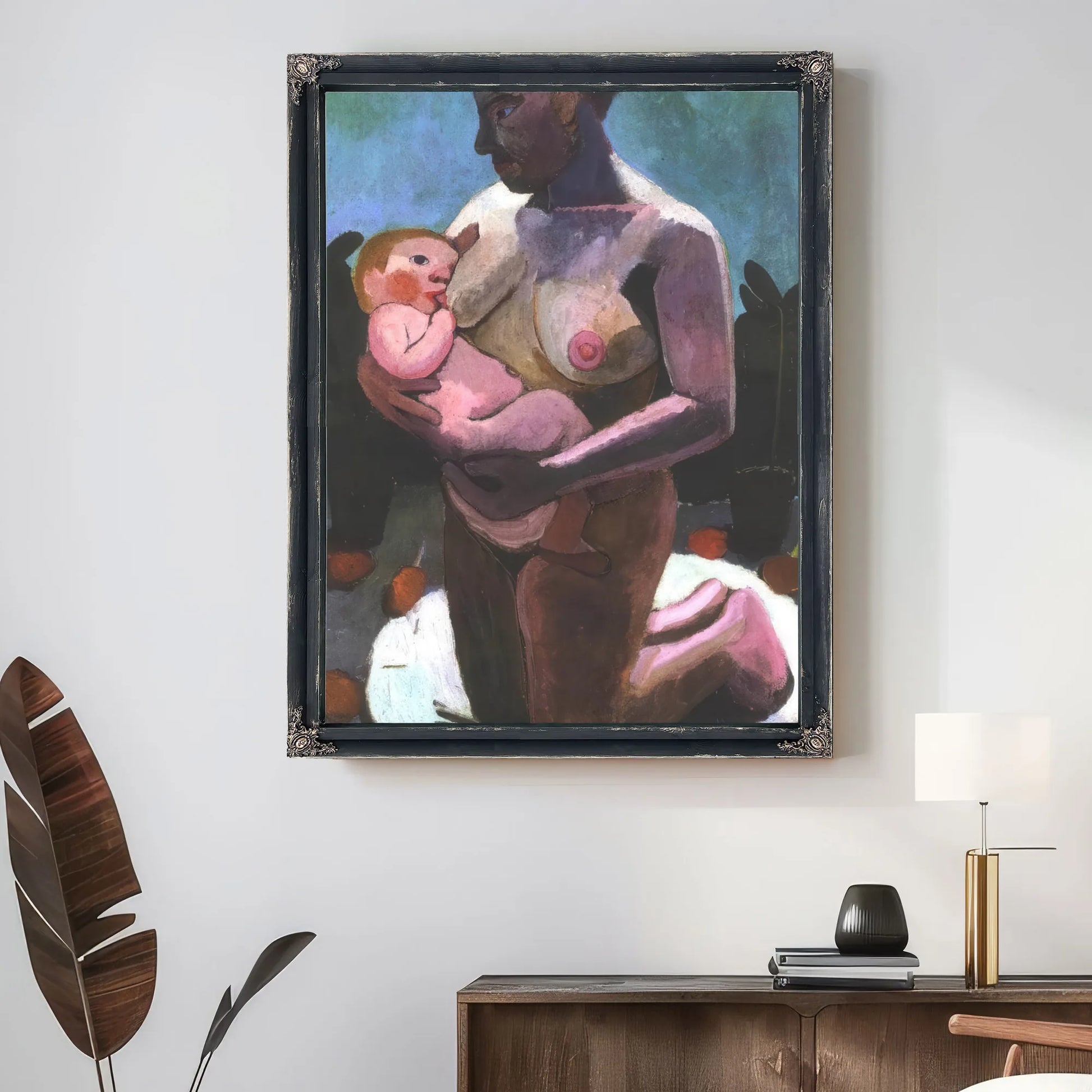 Kneeling Breast Feeding Mother By Paula Modersohn Becker Fine Art Print