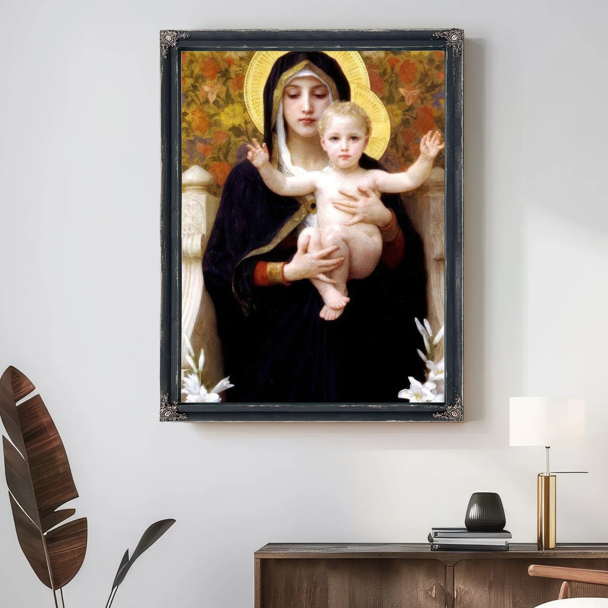 The Madonna Of The Lilies 1899 By William Adolphe Bouguereau Fine Art Print