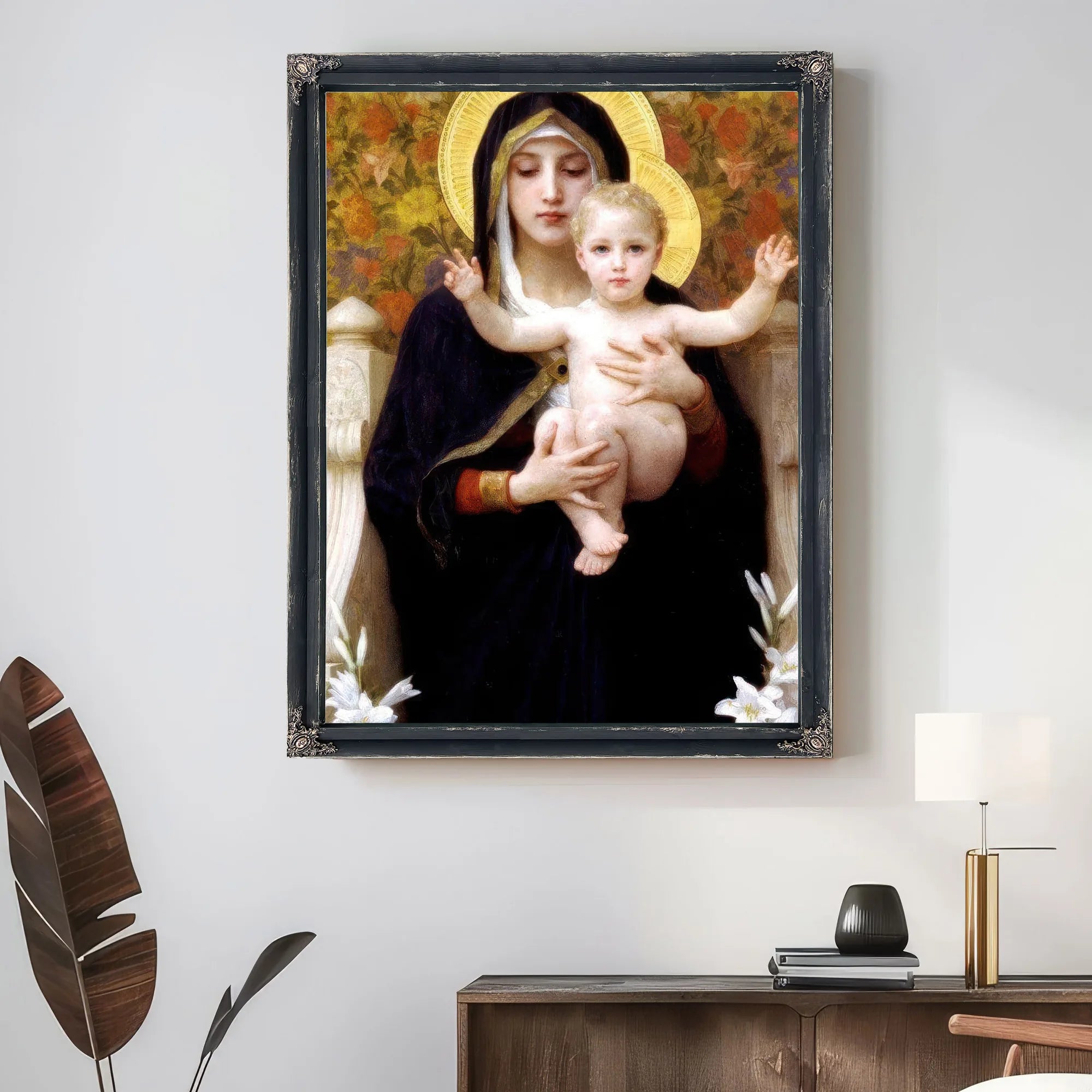 The Madonna Of The Lilies 1899 By William Adolphe Bouguereau Fine Art Print