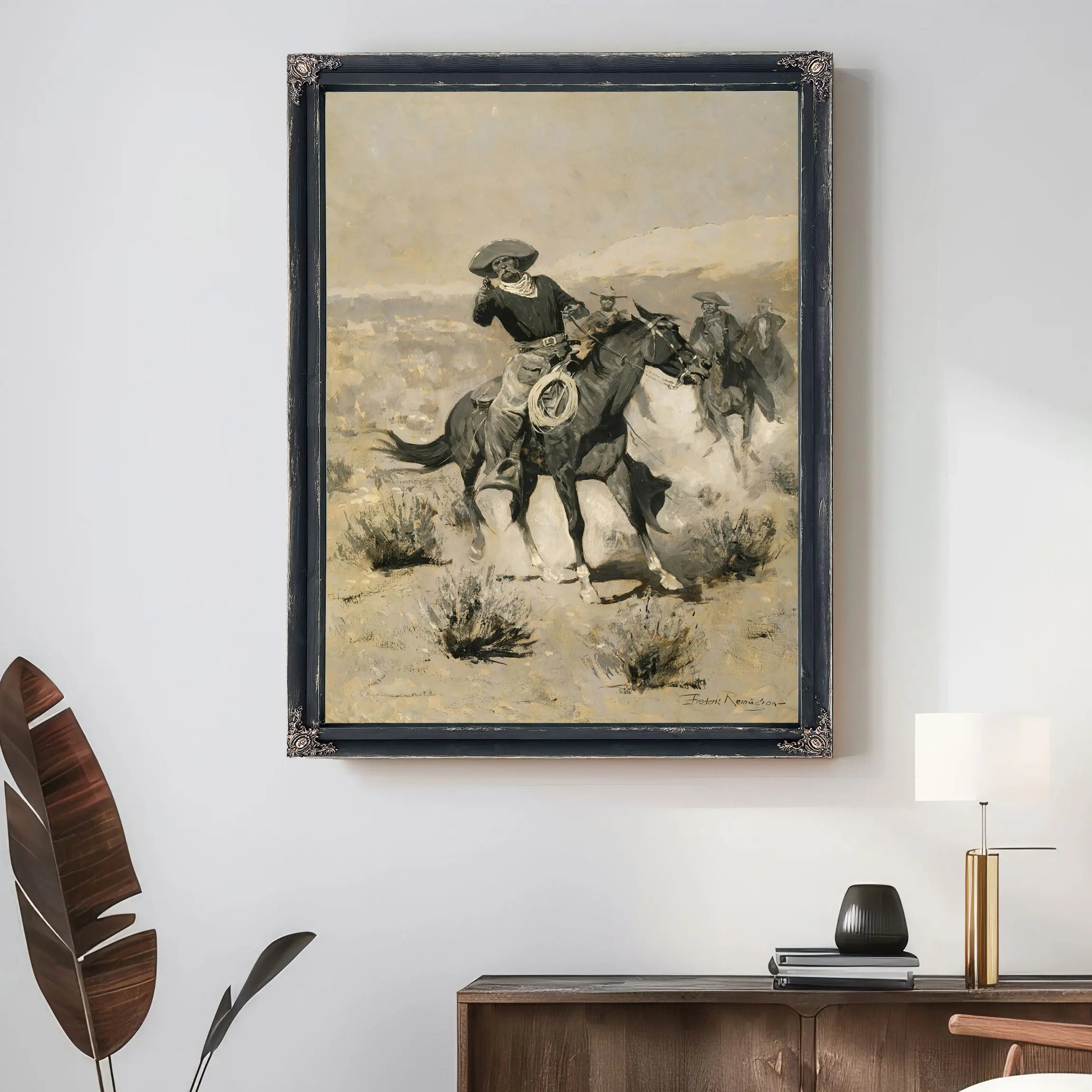 Frederic Remington Days On The Range Hands Up by Frederic Remington