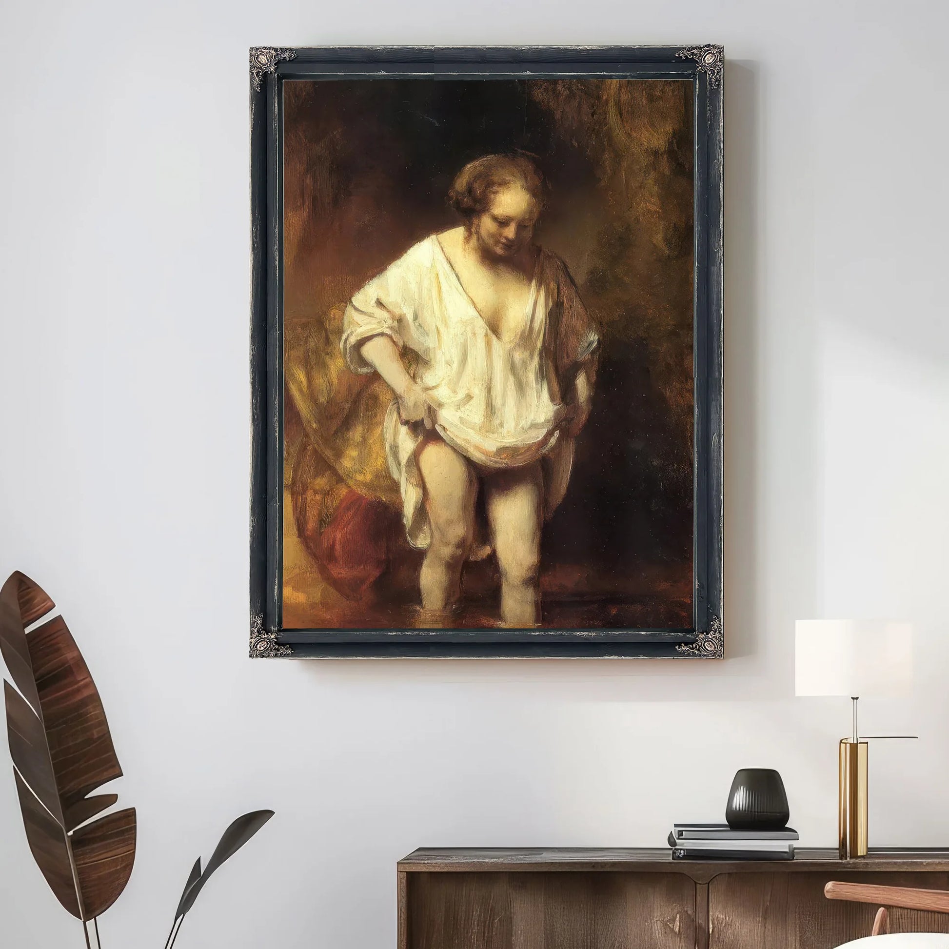 Hendrickje Bathing In A River, 1654 By Rembrandt Fine Art Print