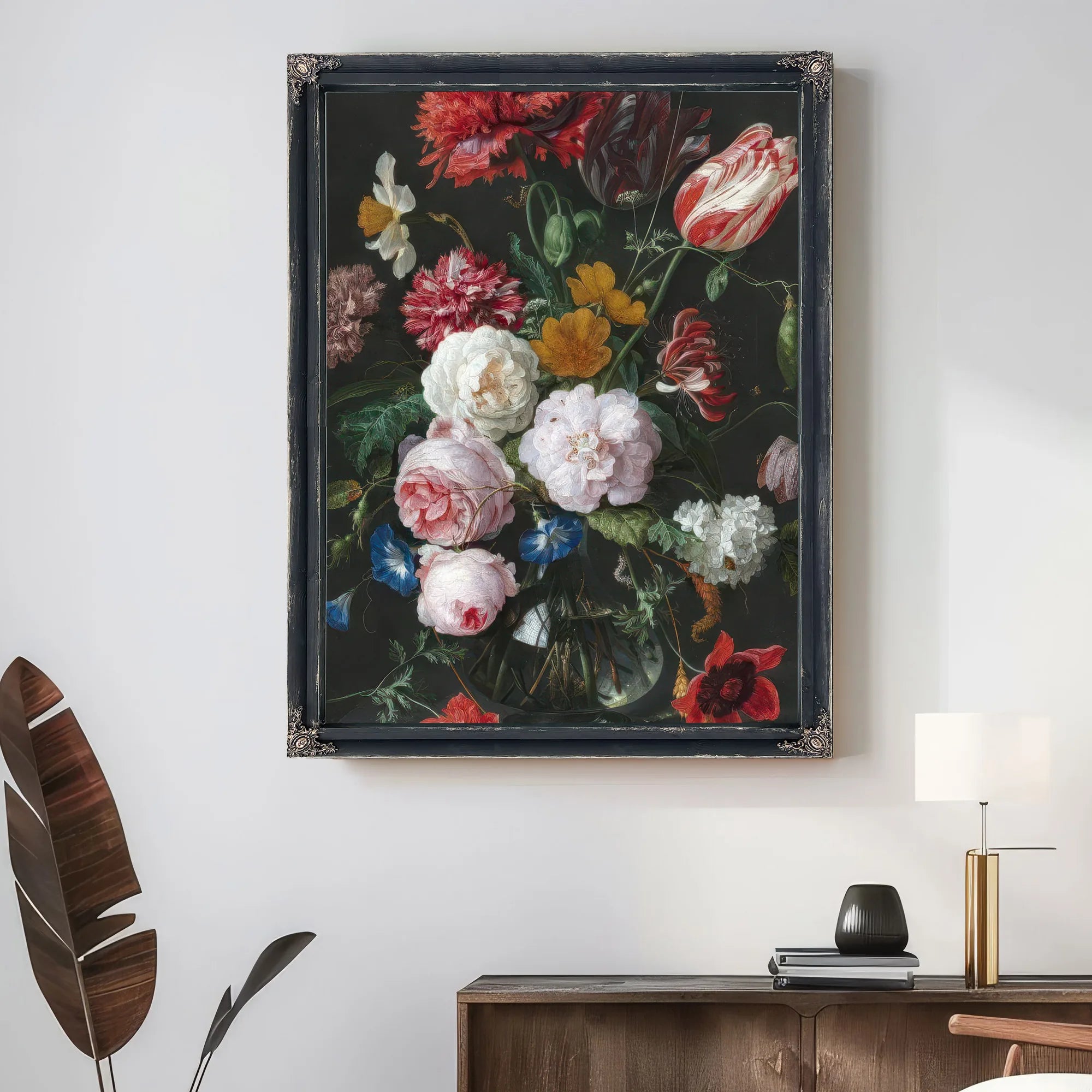 Still Life With Flowers In A Glass Vase By Jan Davidsz De Heem Fine Art Print