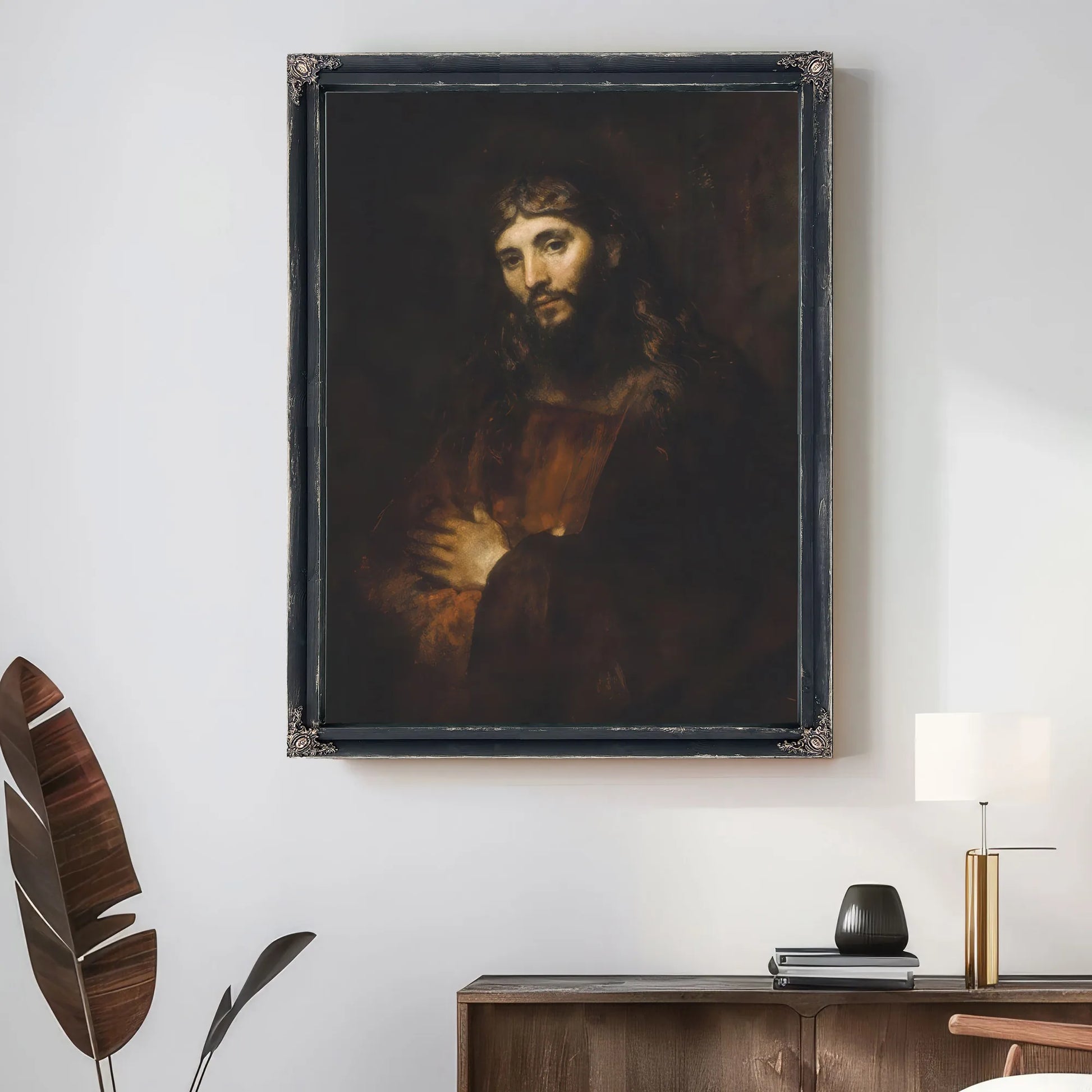 Christ With Arms Folded By Rembrandt Fine Art Print