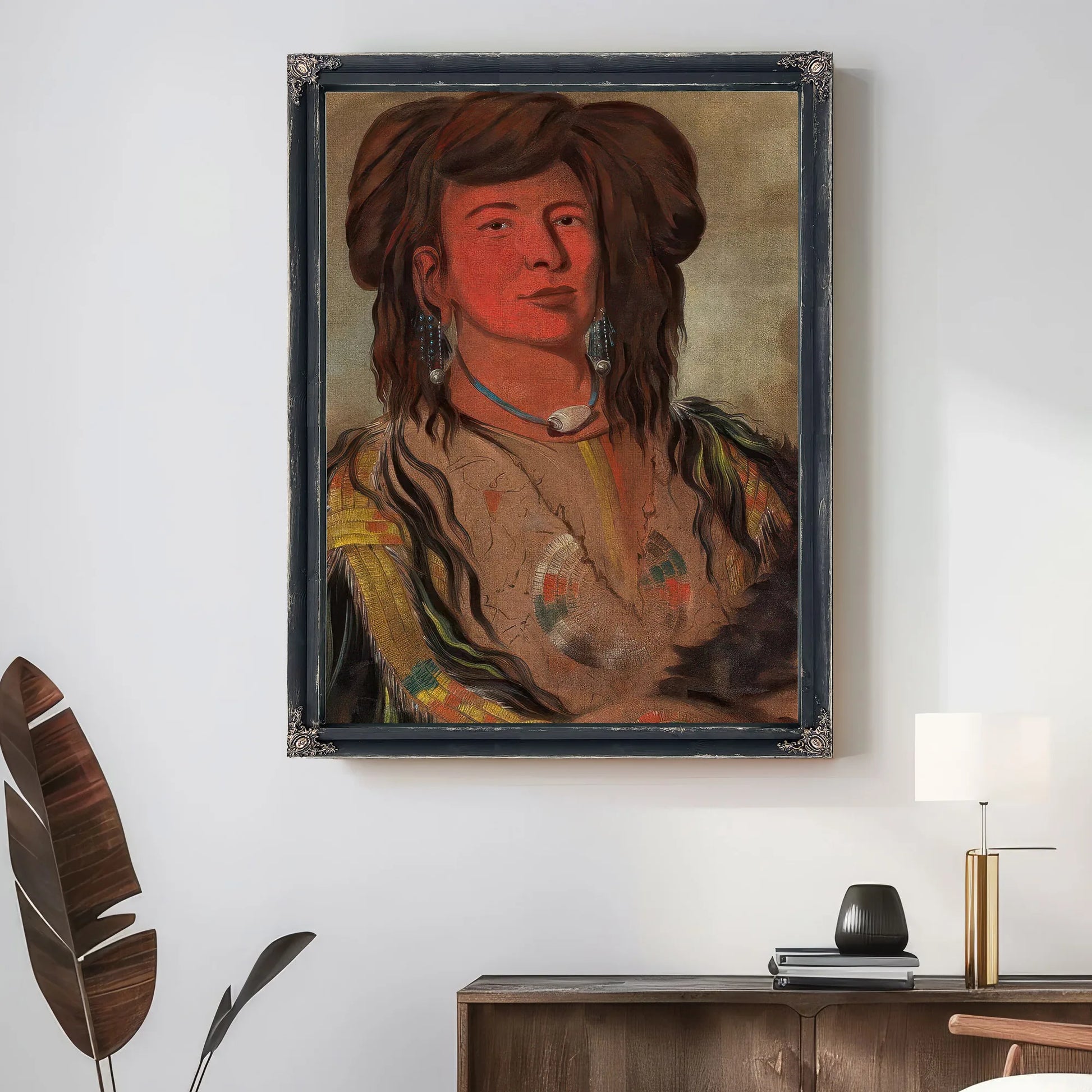 One Horn, Head Chief Of The Miniconjou Tribe, Teton Dakota (Western Sioux) By George Catlin Fine Art Print