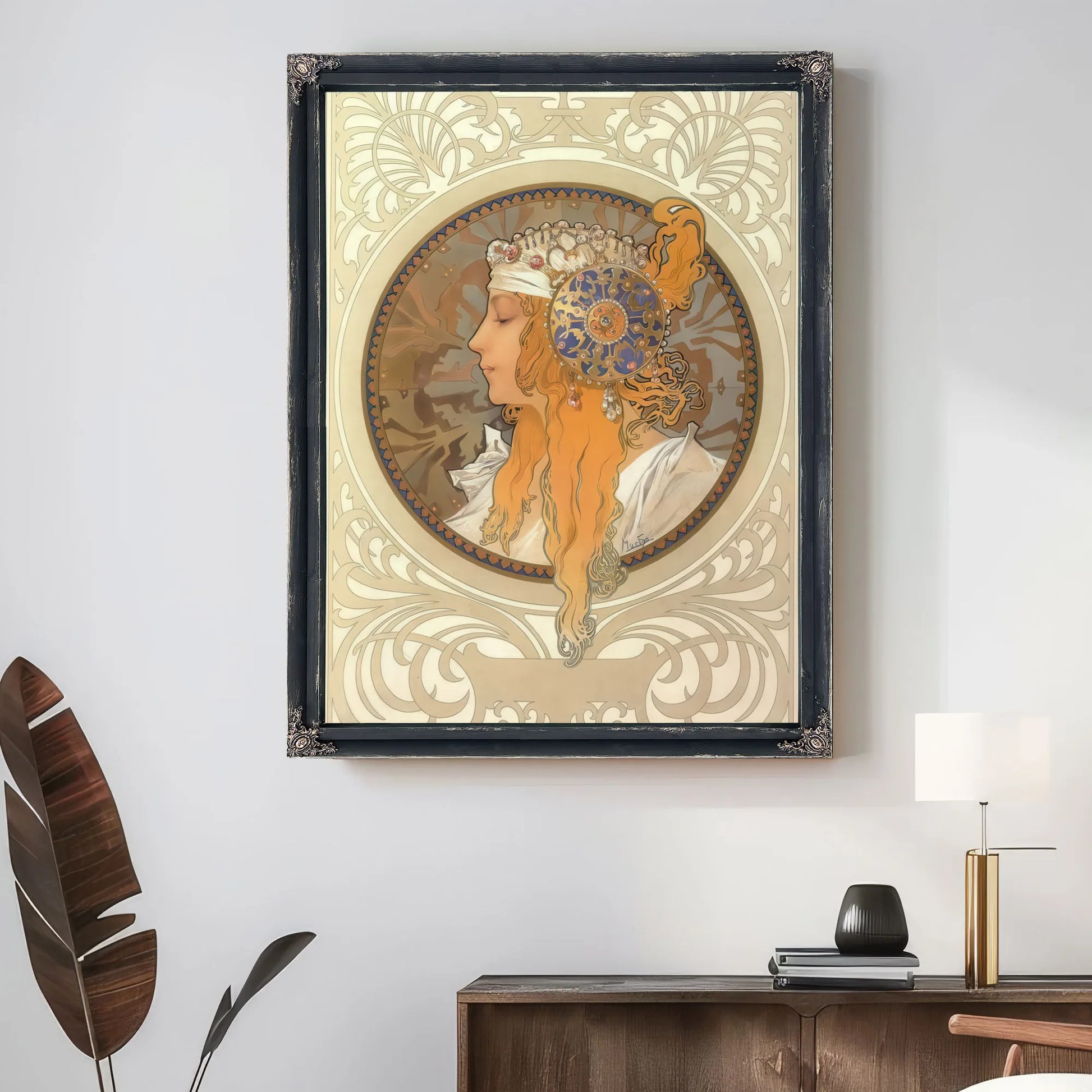 The Byzantine Heads Blonde By Alphonse Mucha Fine Art Print