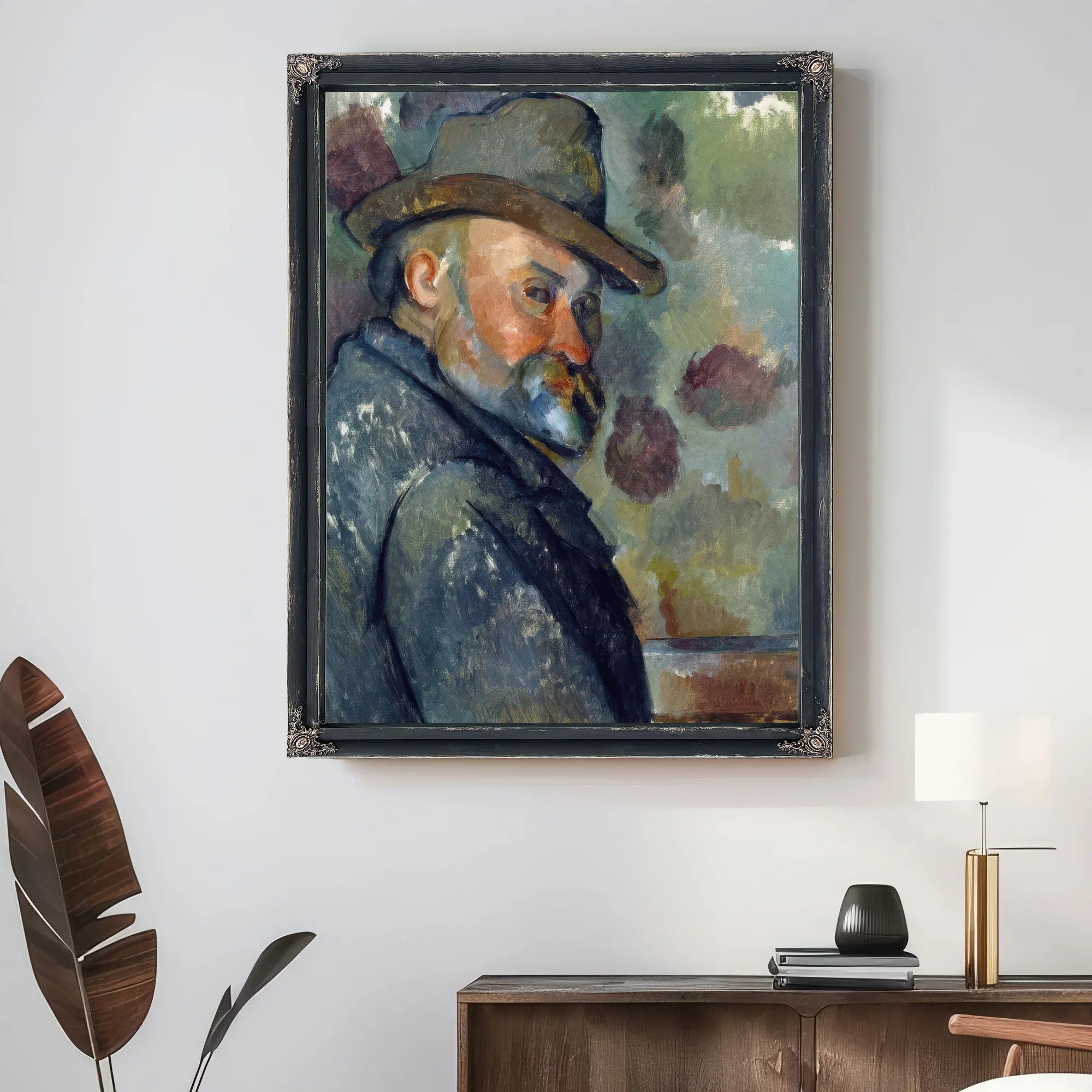 Self Portrait With A Hat By Paul Cezanne Fine Art Print