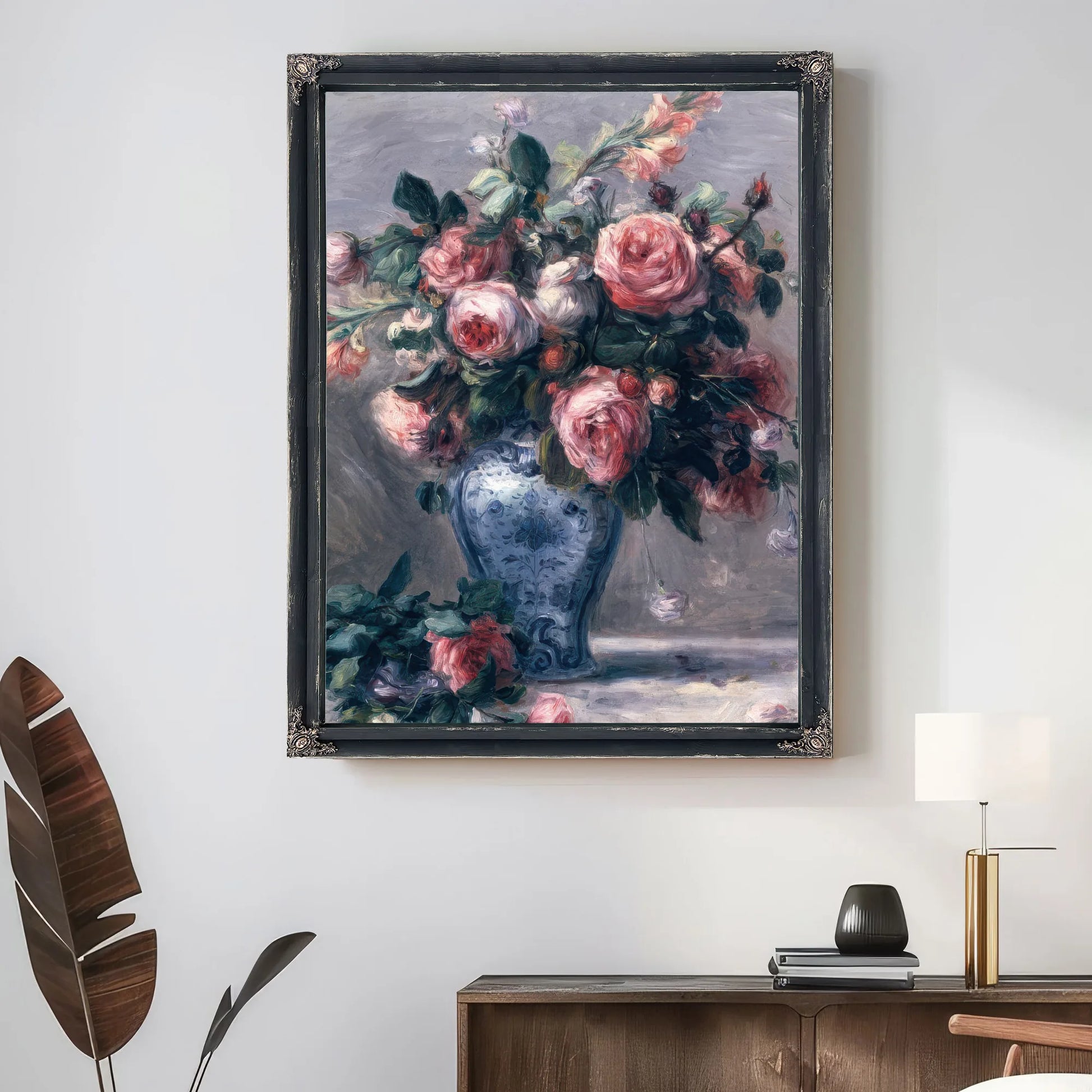 Vase Of Roses By Pierre Auguste Renoir Fine Art Print