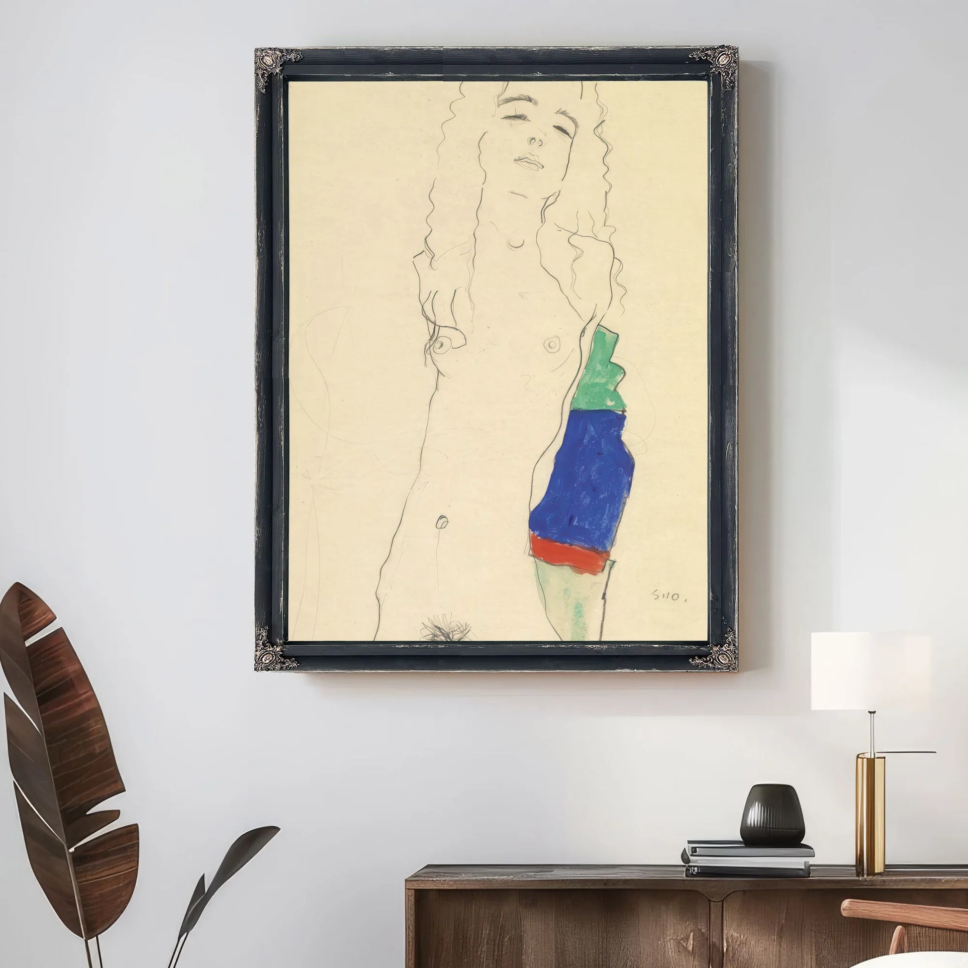 Standing Female Nude By Egon Schiele Fine Art Print