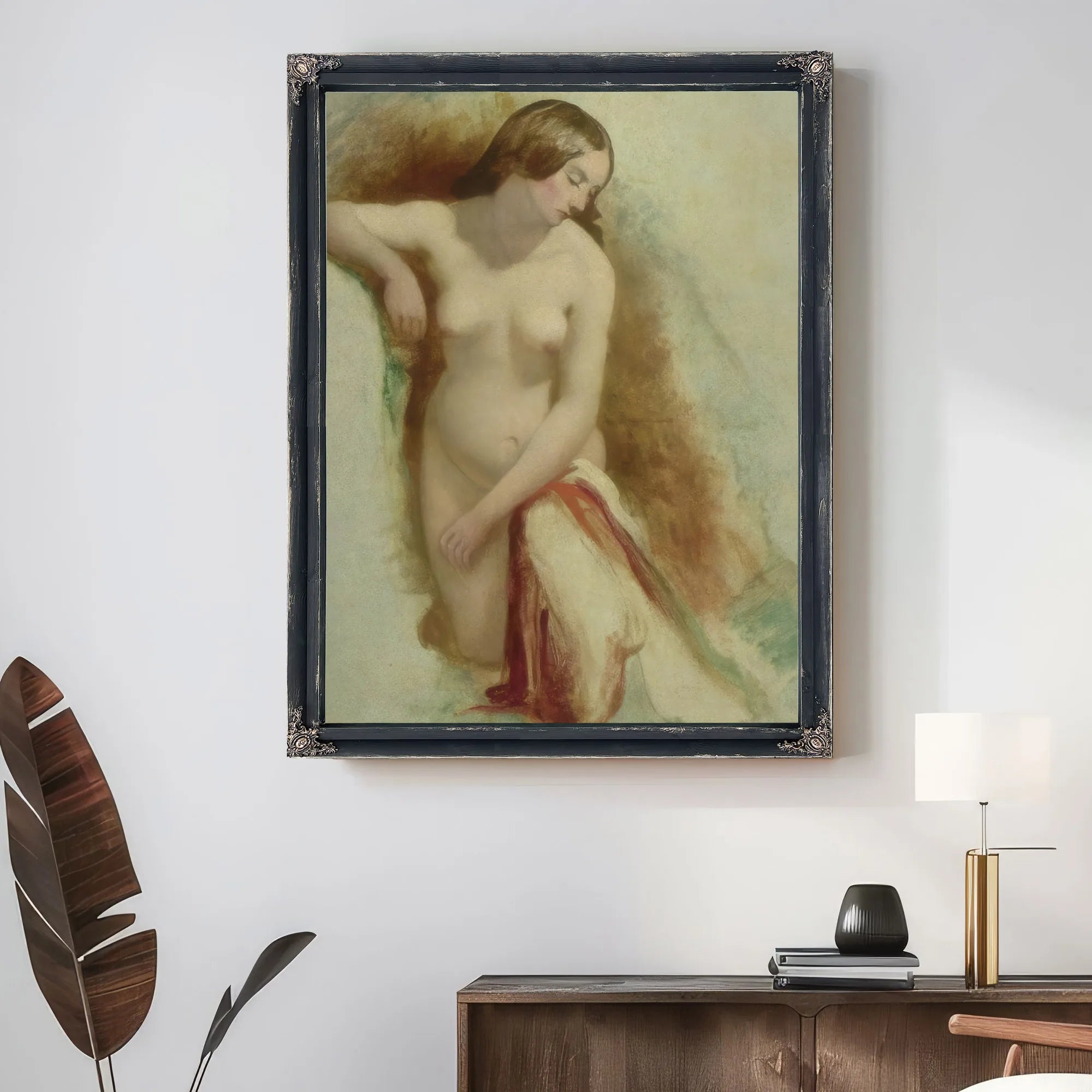 Nude Woman Kneeling 3 By William Etty Fine Art Print