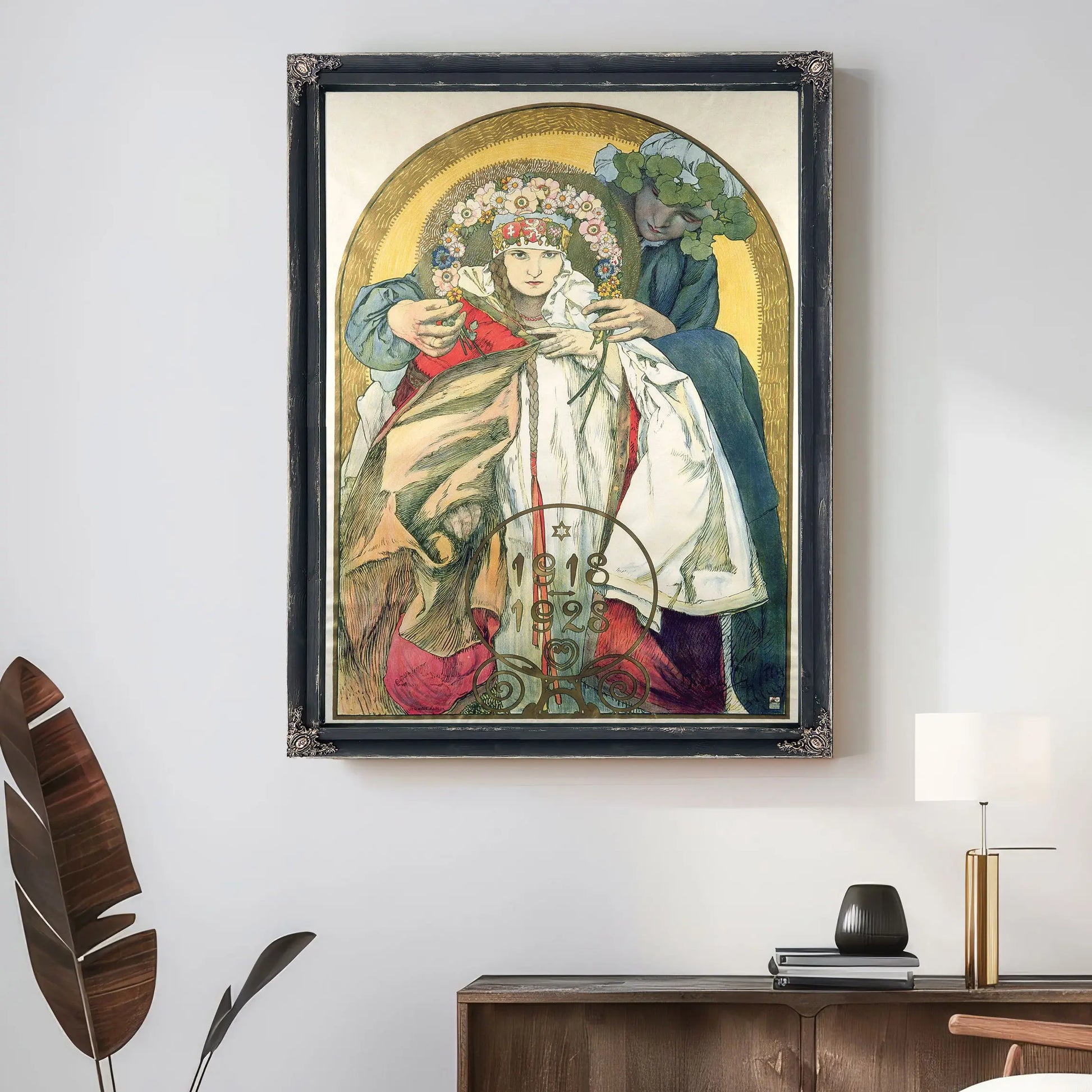 Official Poster Celebrating The 10Th Anniversary Of The Founding Of Czechoslovakia by Alphonse Mucha