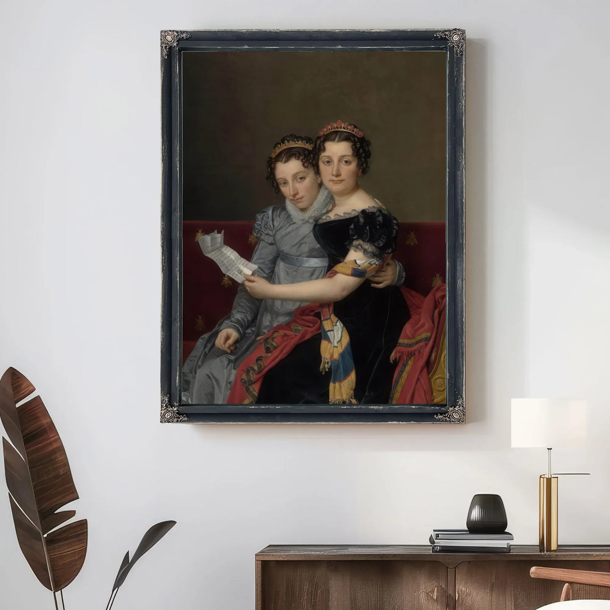 Portrait Of The Sisters Ze Nai De And Charlotte Bonaparte By Jacques Louis David Fine Art Print