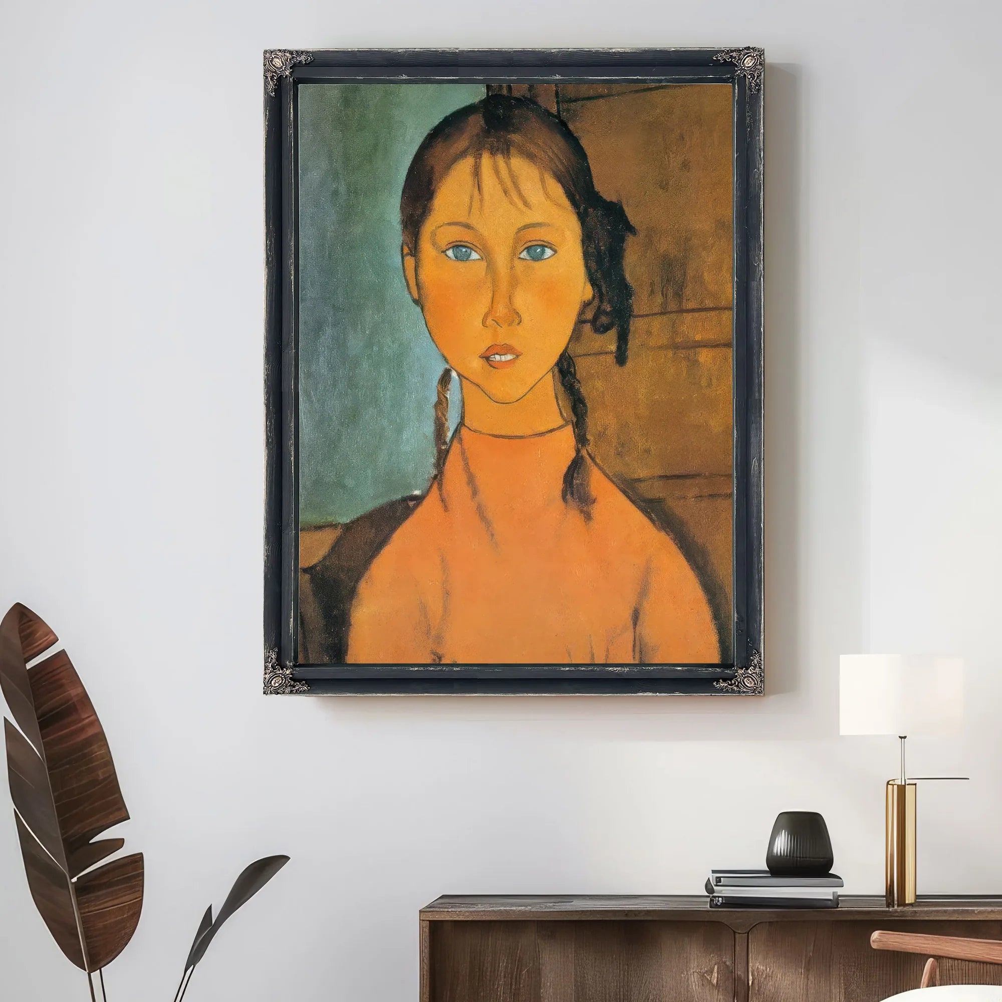 Girl With Braids 1918 By Amedeo Modigliani Fine Art Print