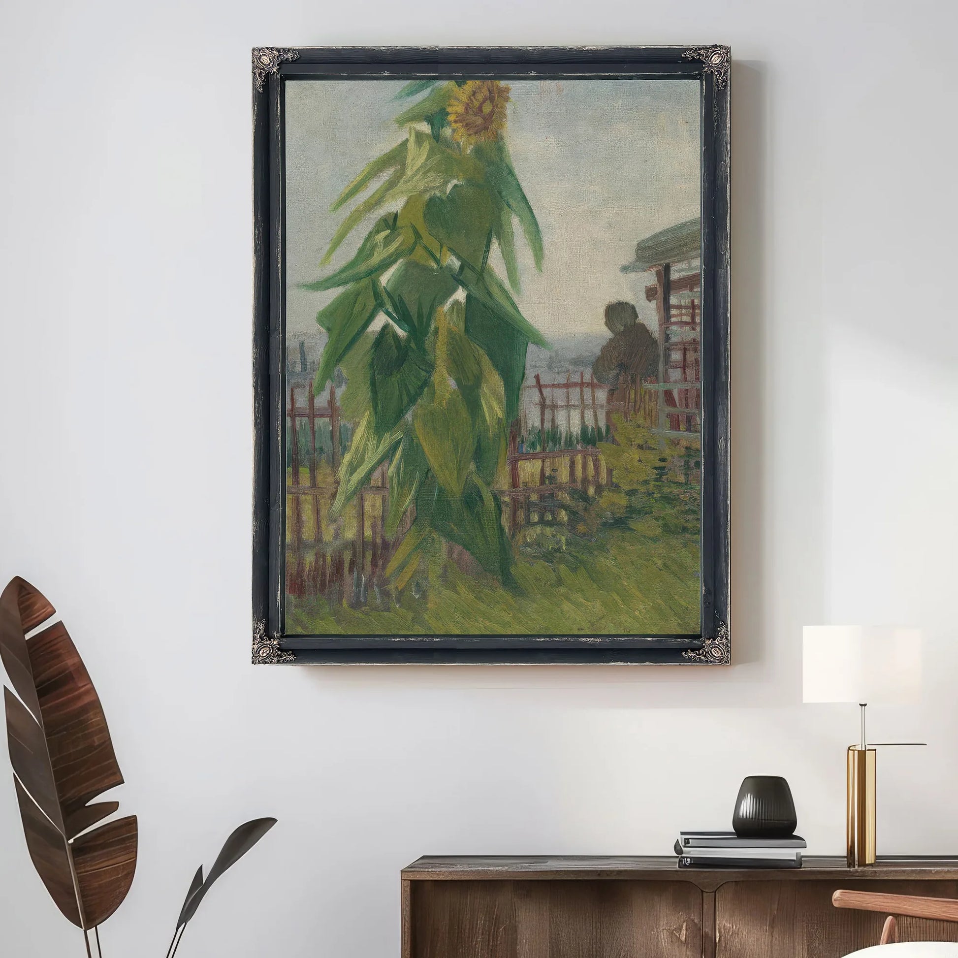 Allotment With Sunflower By Vincent Van Gogh Fine Art Print