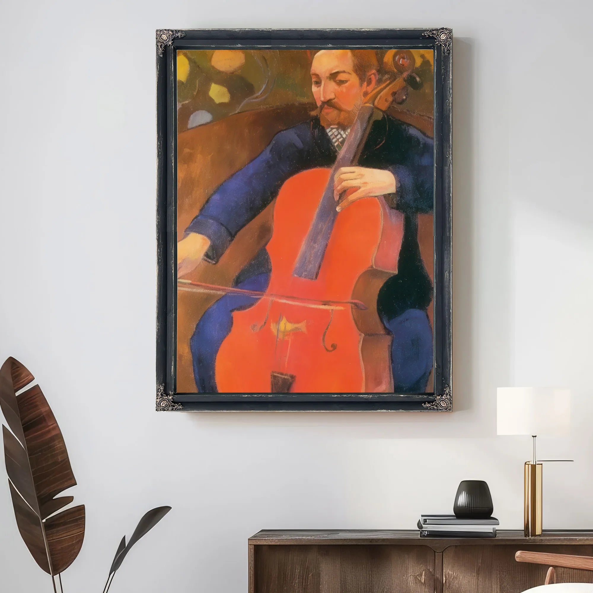 The Cellist ( Portrait Of Upaupa Schneklud) By Paul Gauguin Fine Art Print