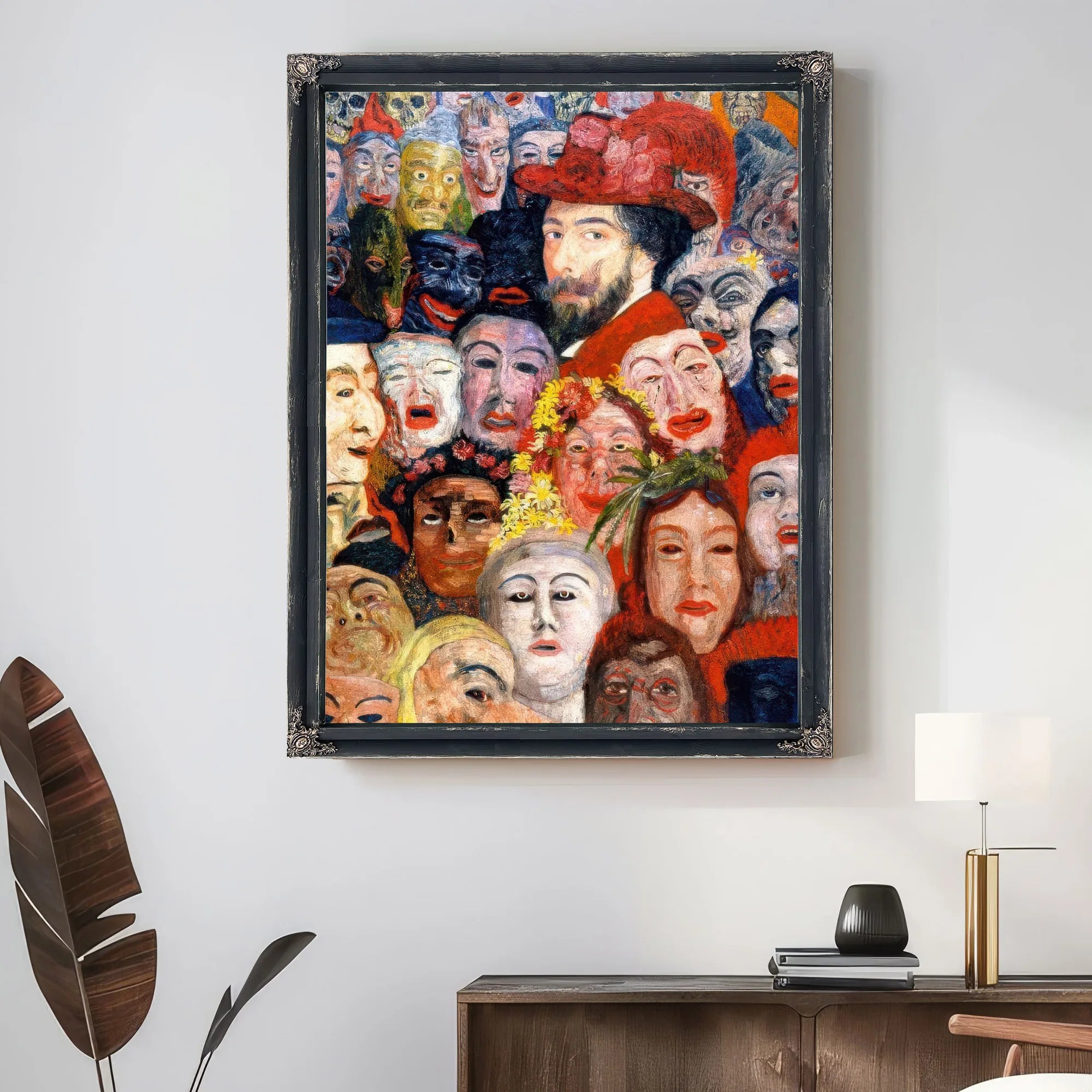 Self Portrait With Masks1 By James Ensor Fine Art Print