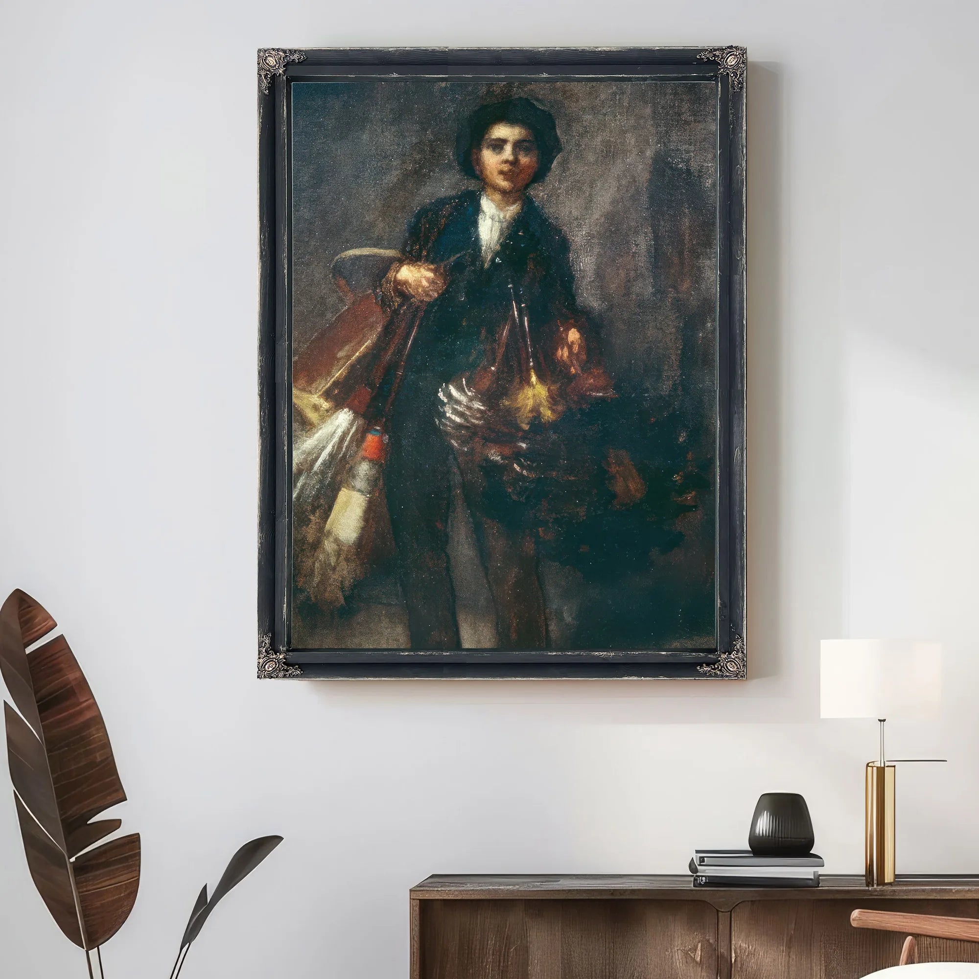 Feather Duster Boy By Eastman Johnson Fine Art Print