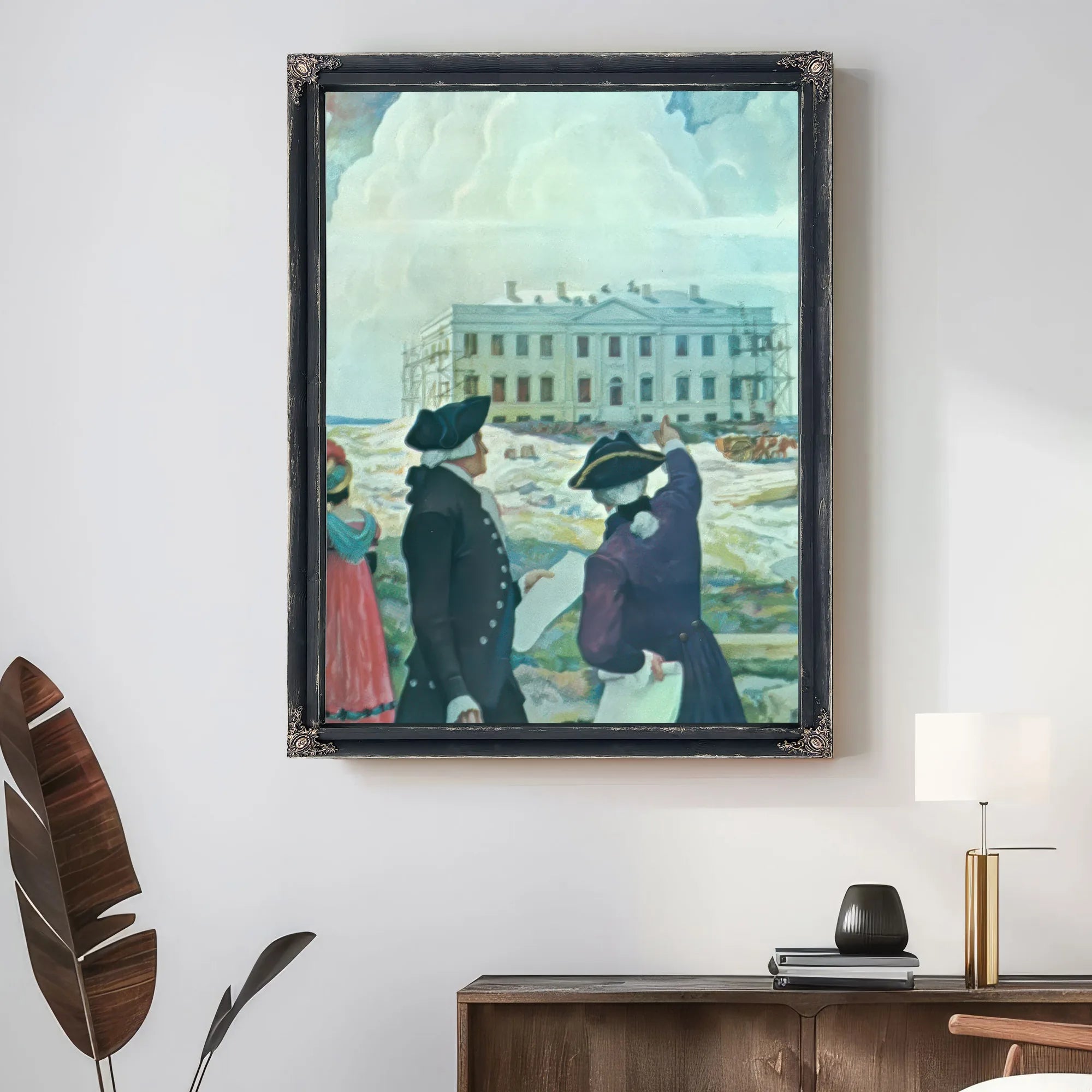 Building The First White House By NC Wyeth Fine Art Print