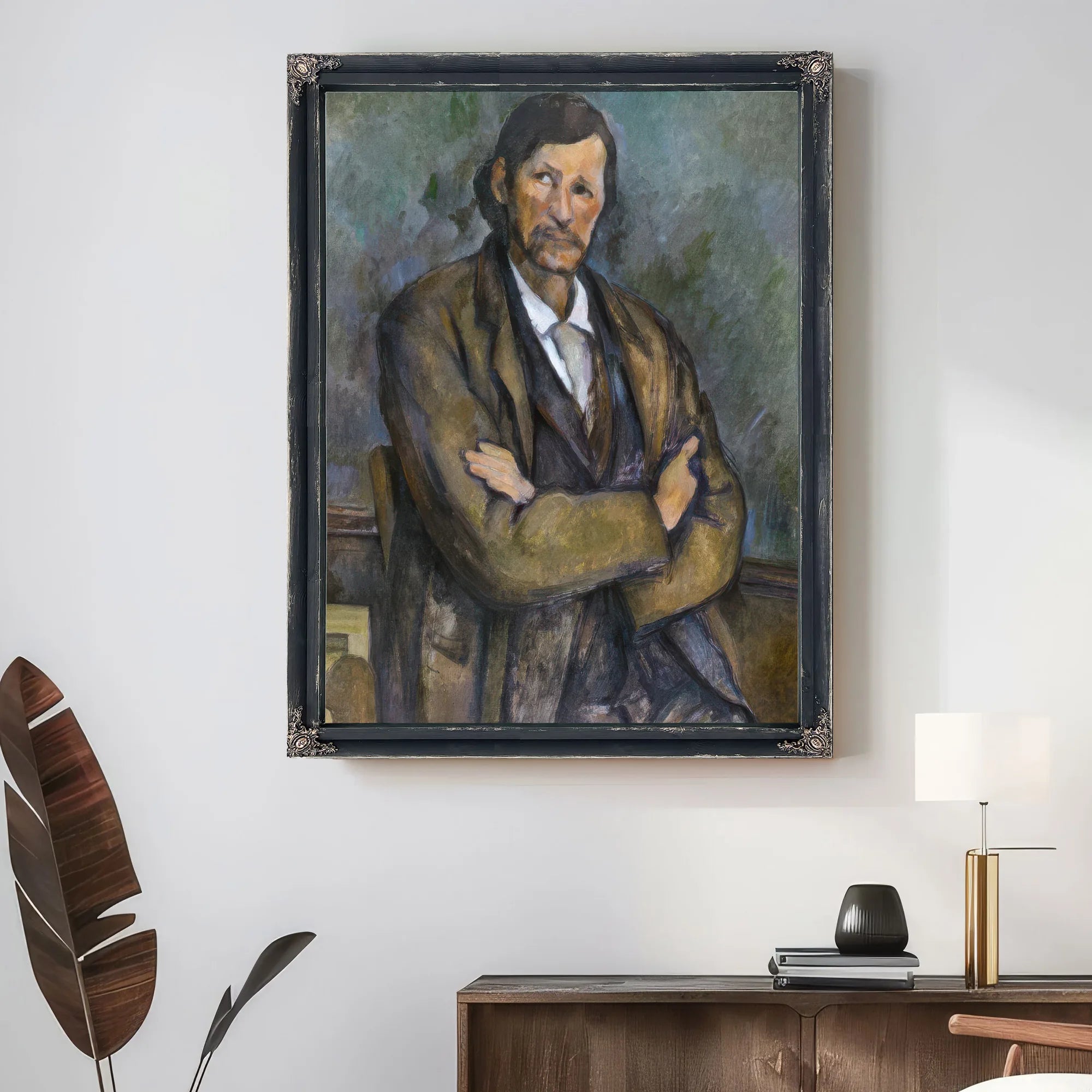 Man With Crossed Arms By Paul Cezanne Fine Art Print