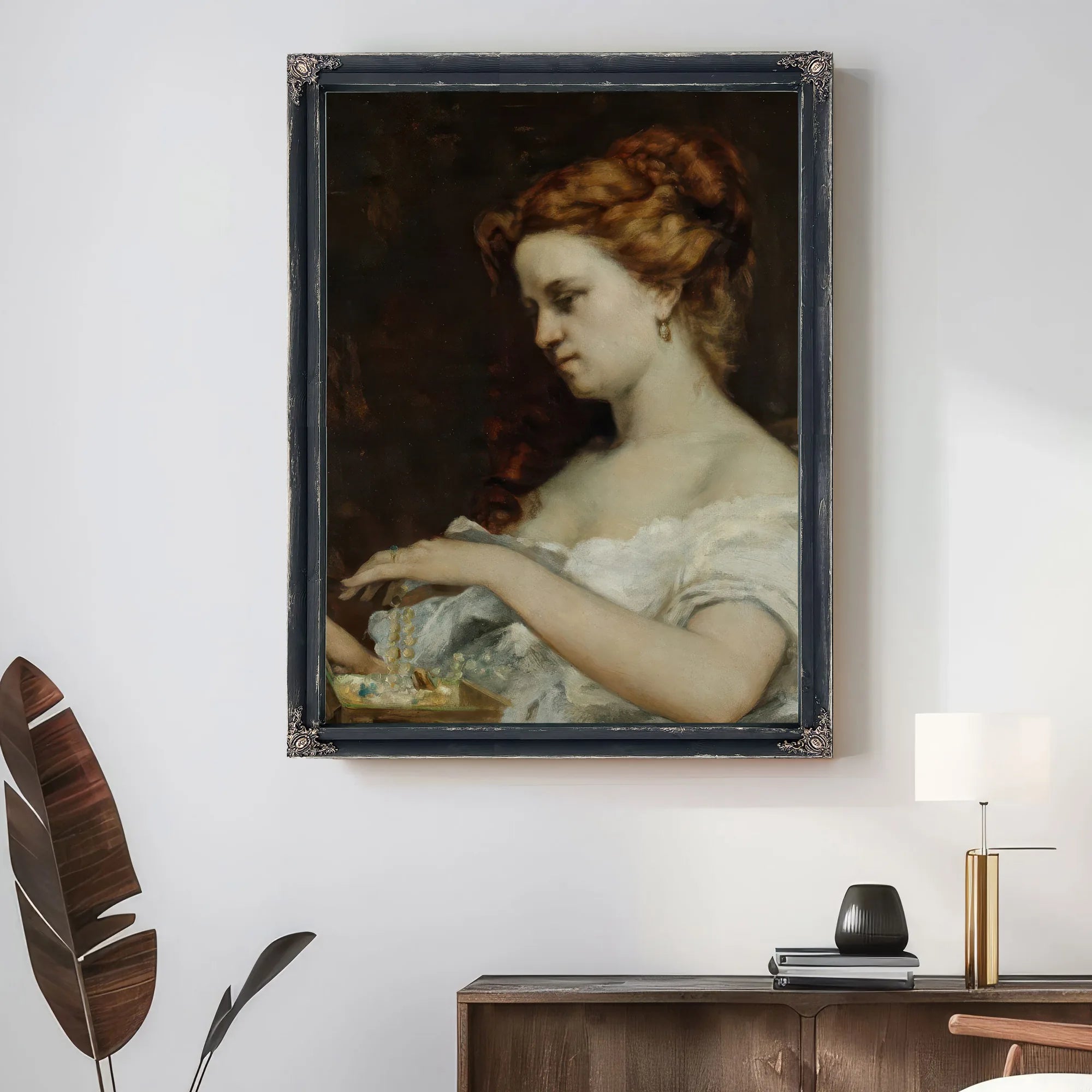 A Woman With Jewellery By Jean Desire Gustave Courbet Fine Art Print