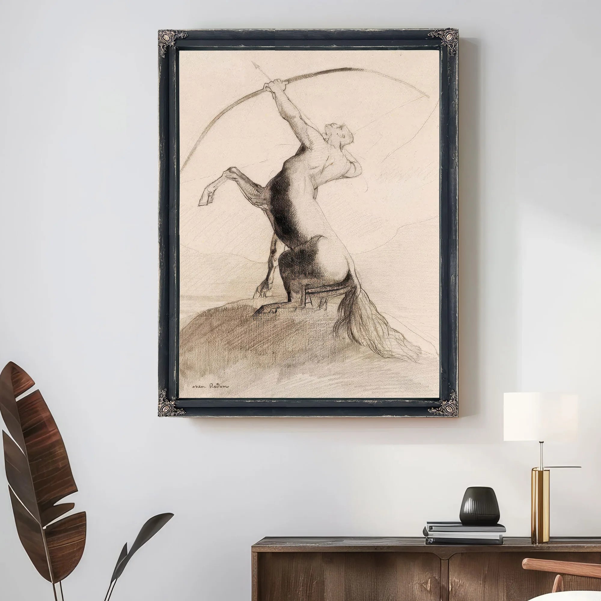 Centaur Aiming At The Clouds By Odilon Redon Fine Art Print