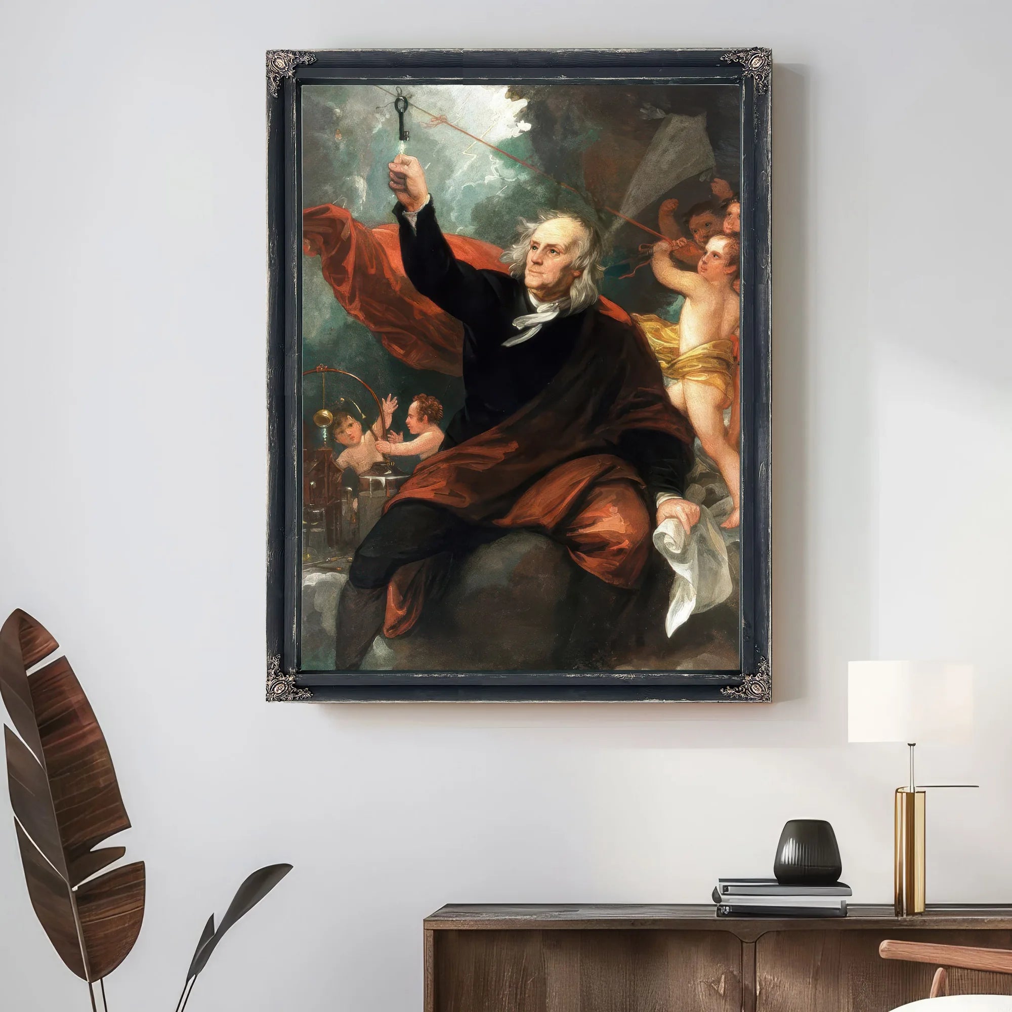 Benjamin Franklin Drawing Electricity From The Sky By Benjamin West Fine Art Print