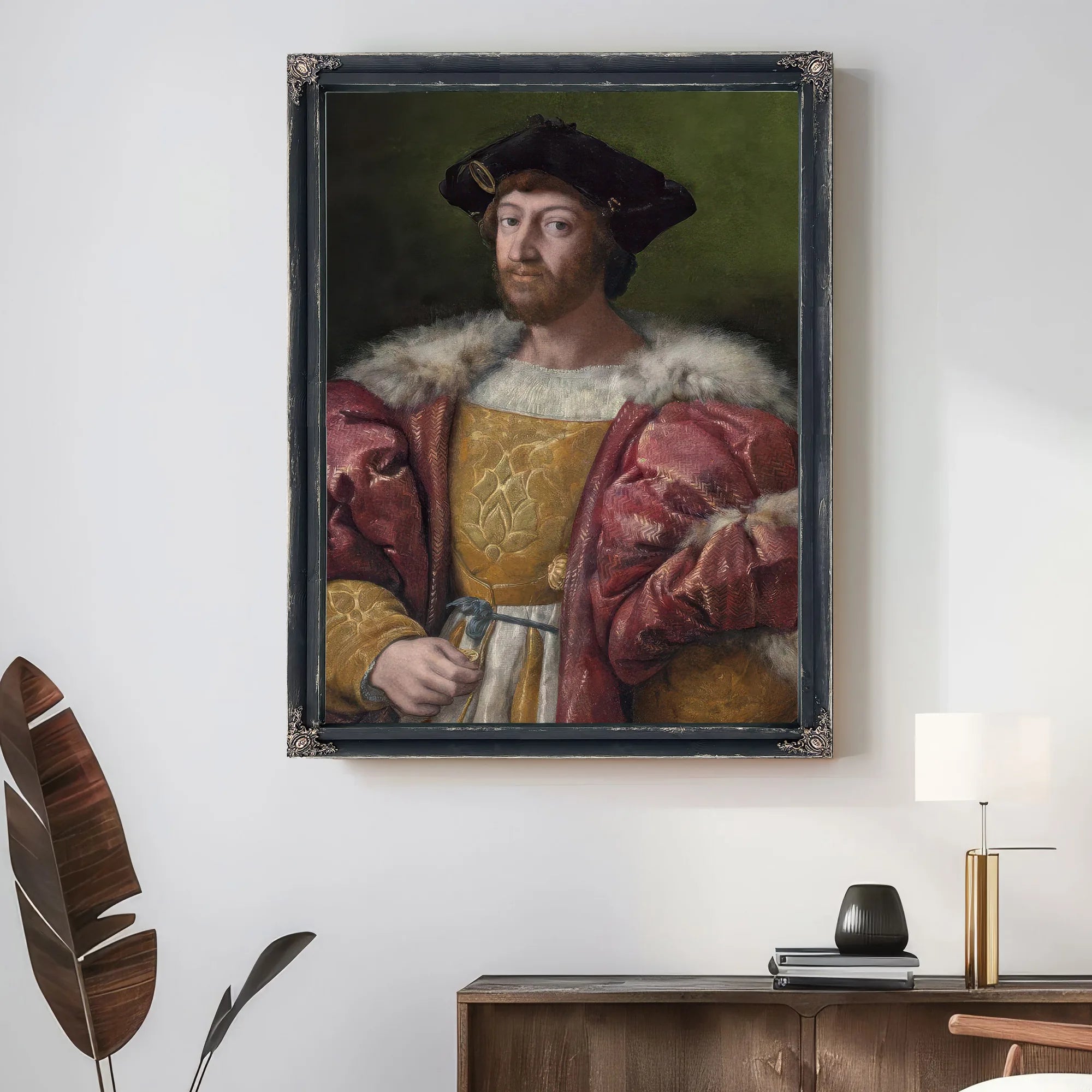 Portrait Of Lorenzo De Medici Duke Of Urbino Holding A Gold Box By Raphael Fine Art Print