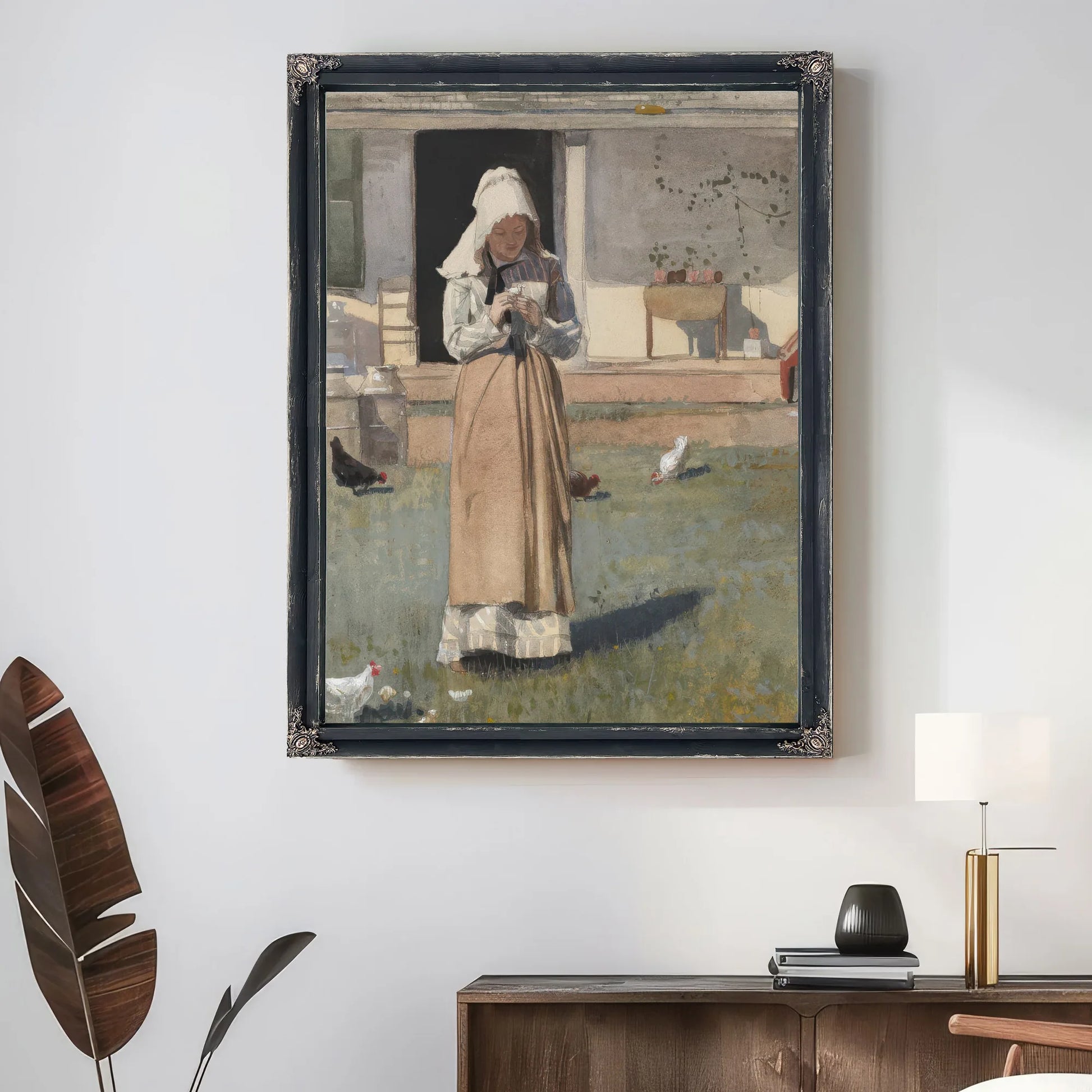 The Sick Chicken By Winslow Homer Fine Art Print
