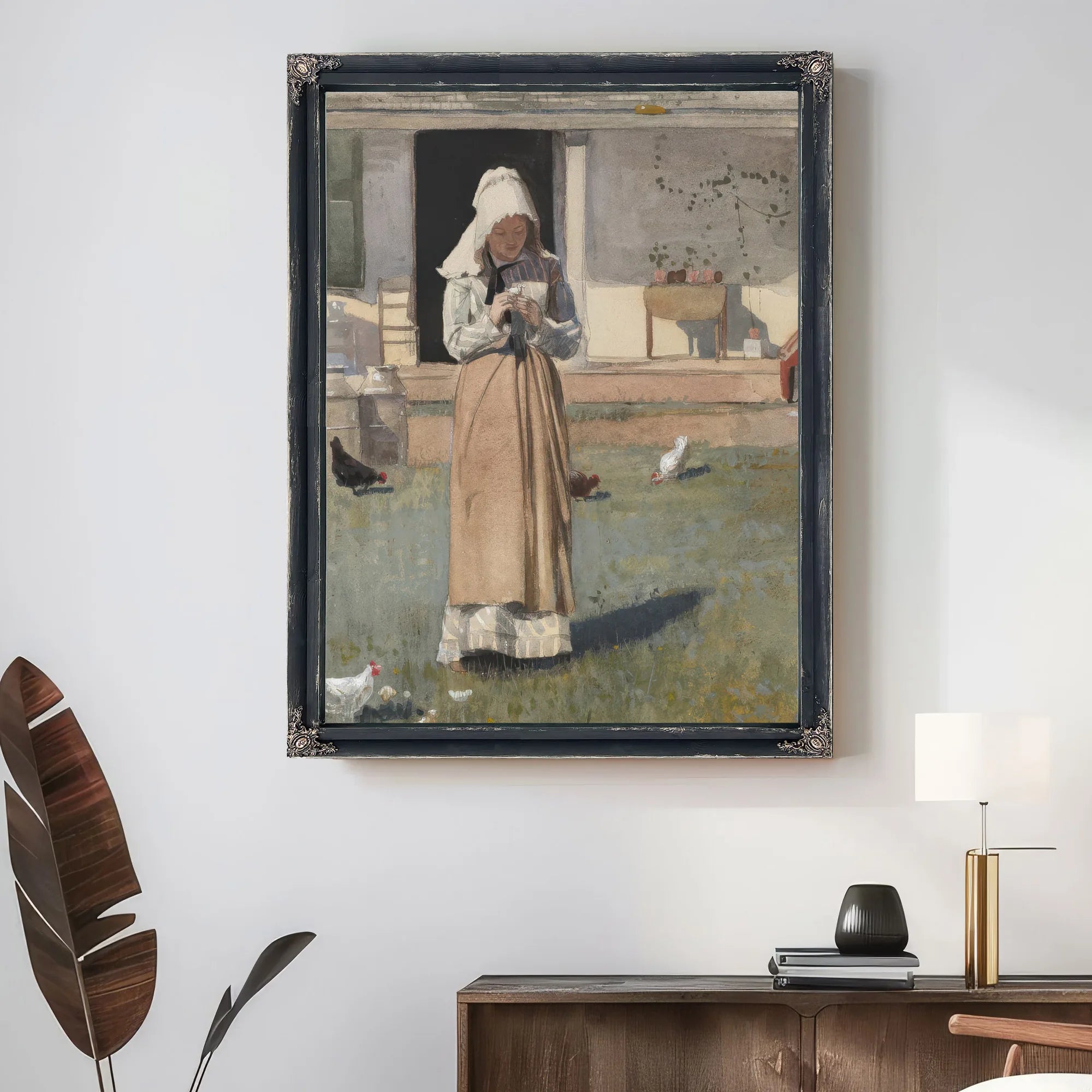 The Sick Chicken By Winslow Homer Fine Art Print