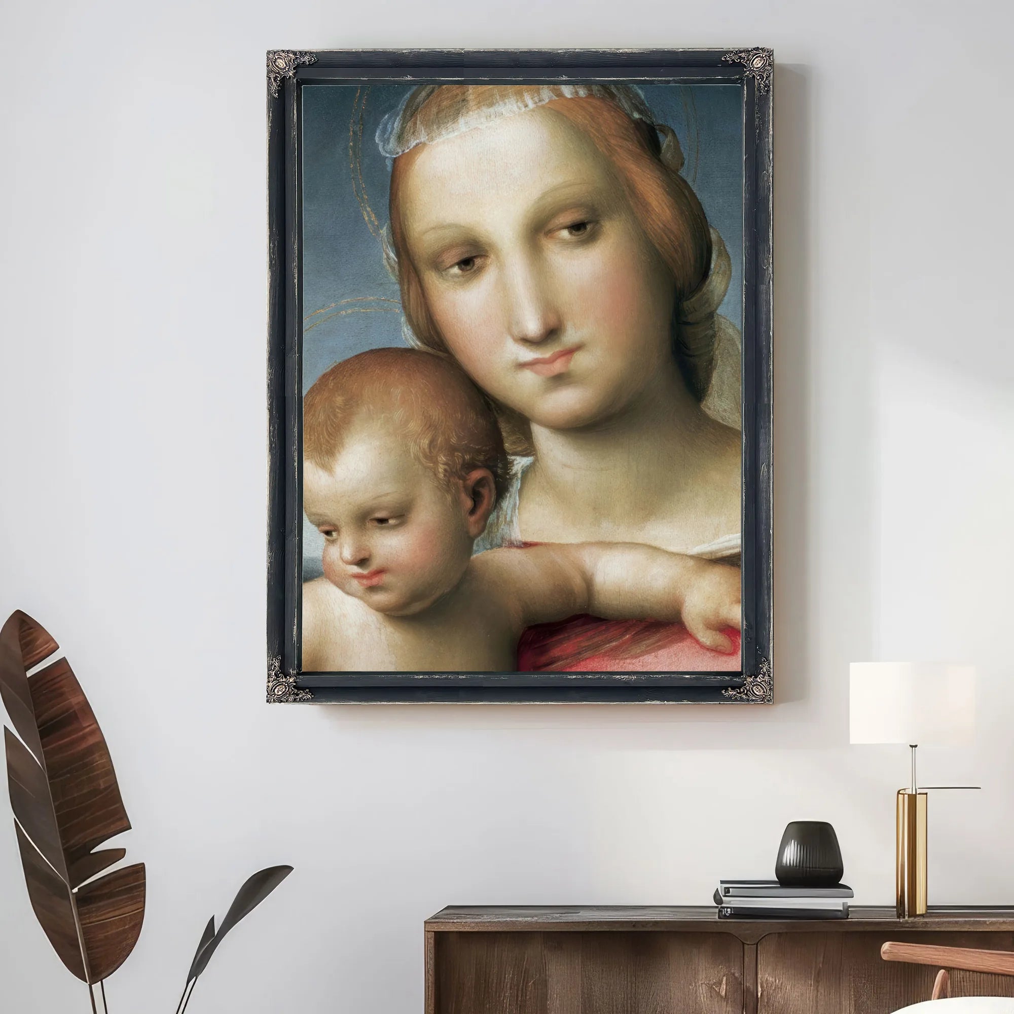Detail From Virgin And Child By Raphael Fine Art Print