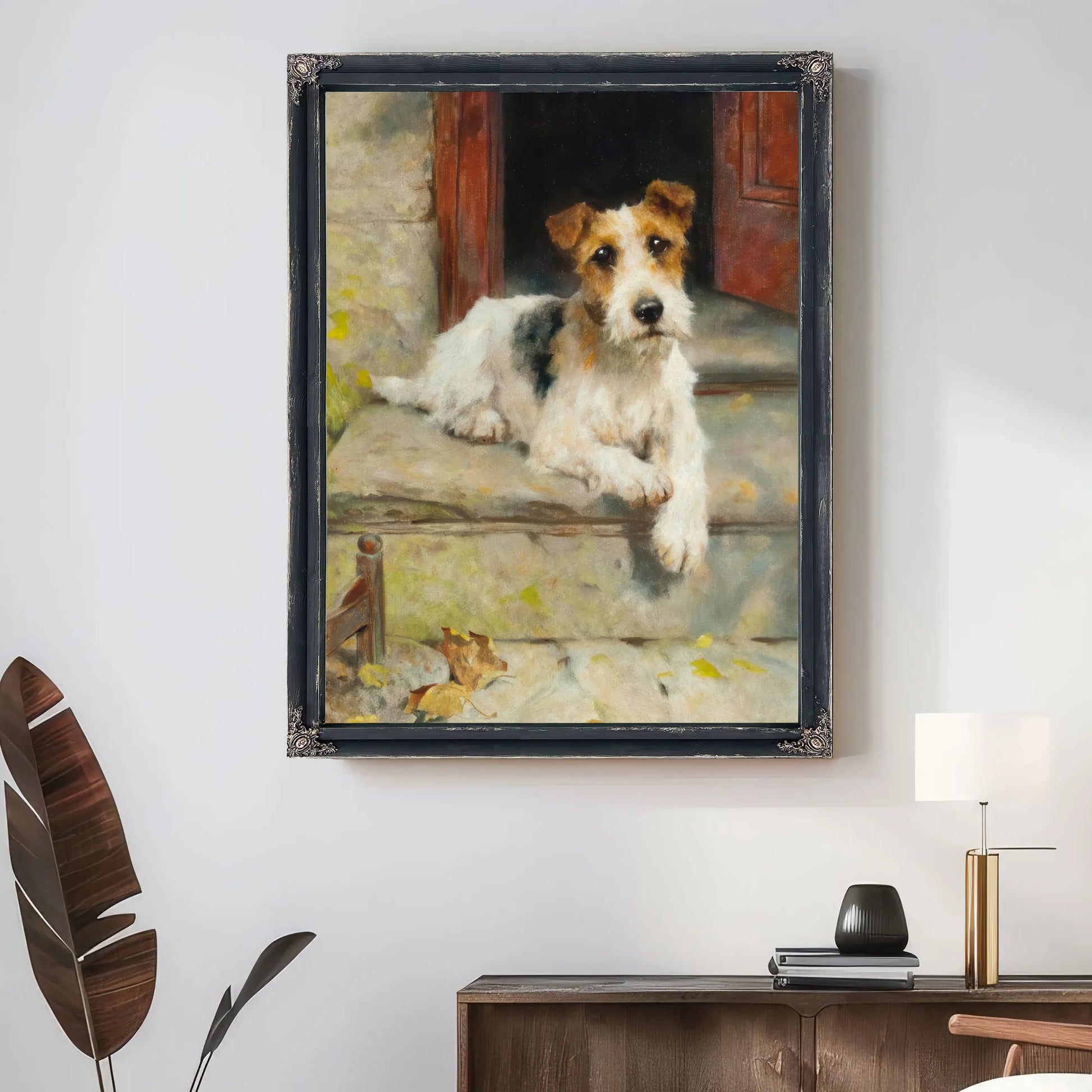 Waiting For Master A Wire Coated Fox Terrier By Arthur Wardle Fine Art Print