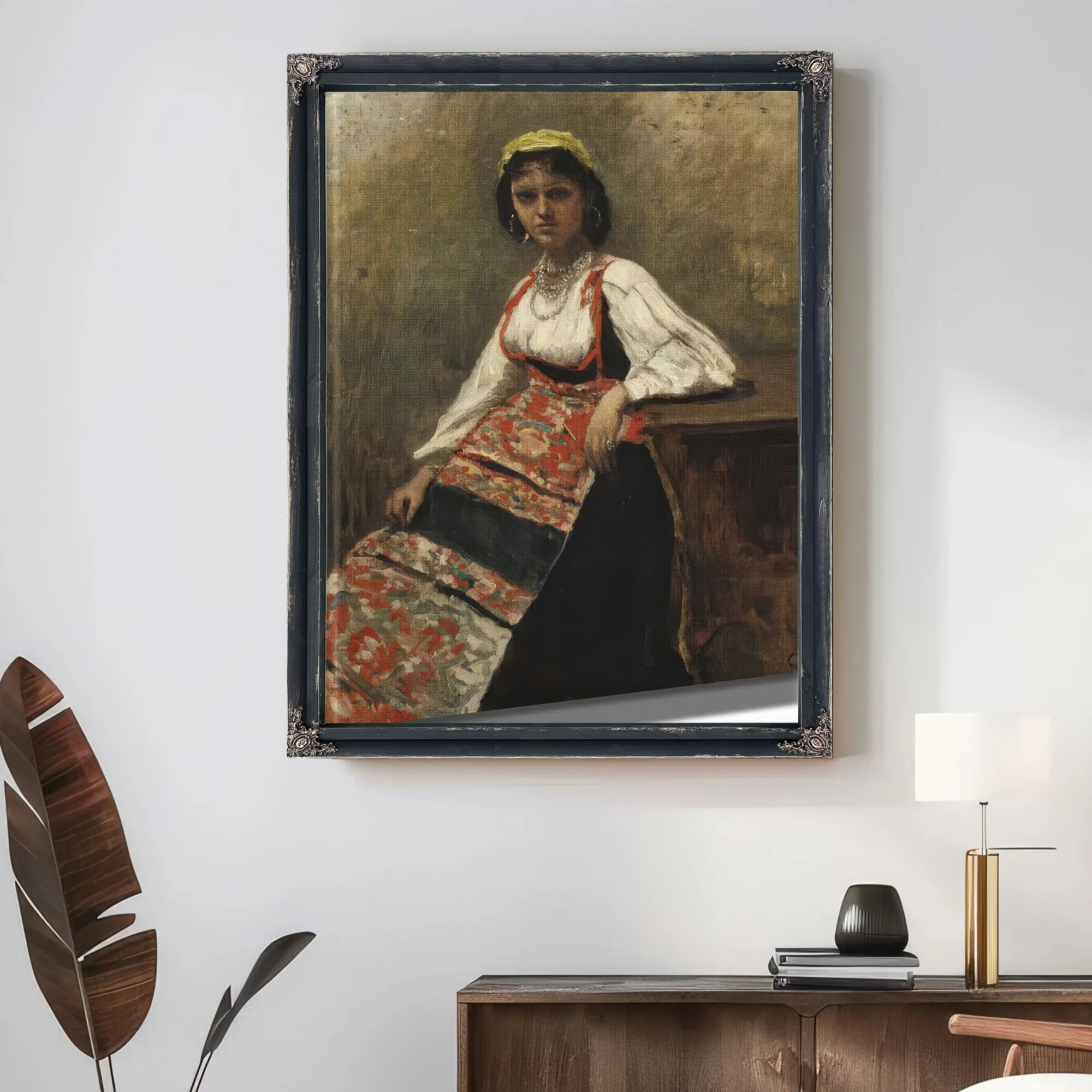 Italian Girl By Jean Baptiste Camille Corot Fine Art Print
