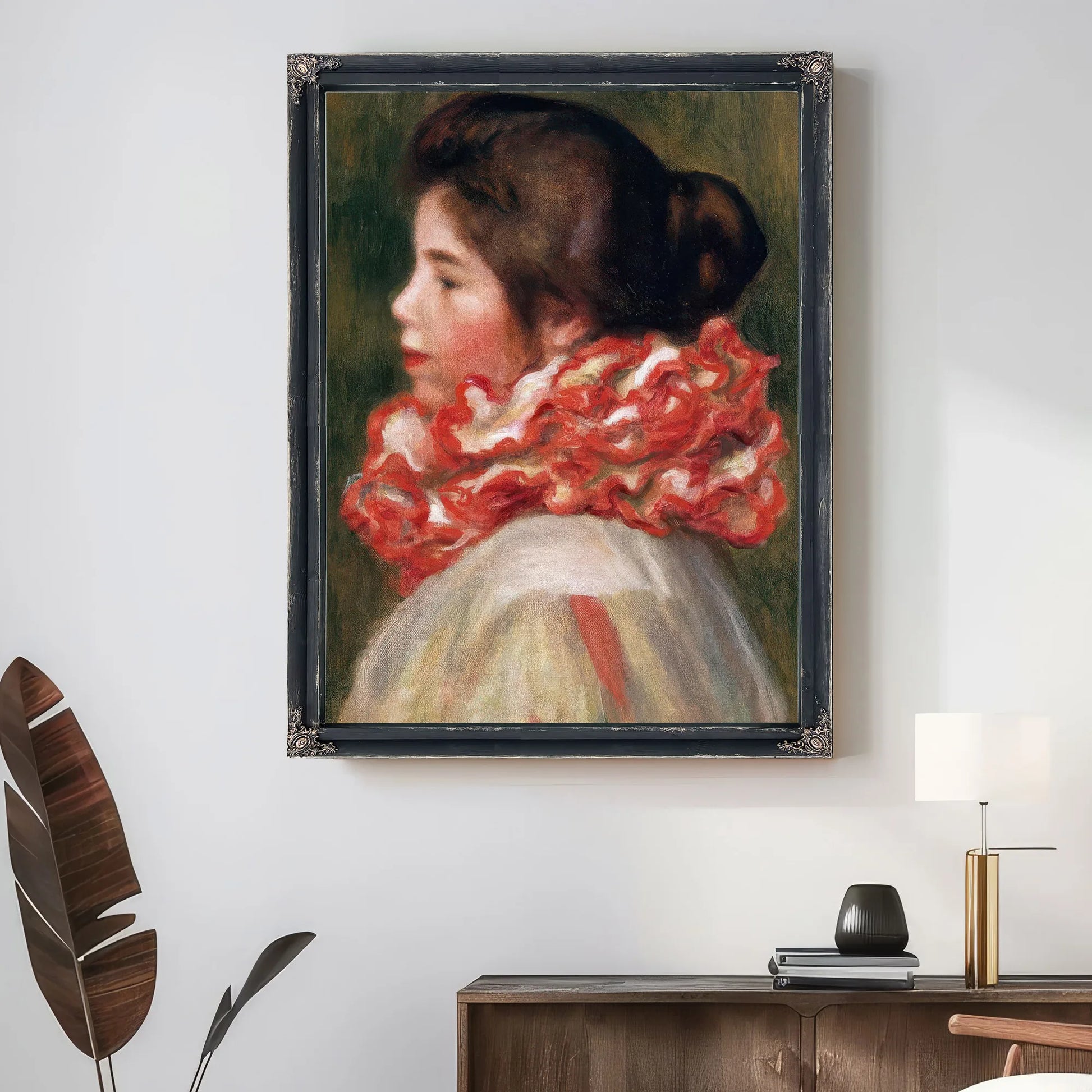 Girl In A Red Ruff By Pierre August Renoir Fine Art Print