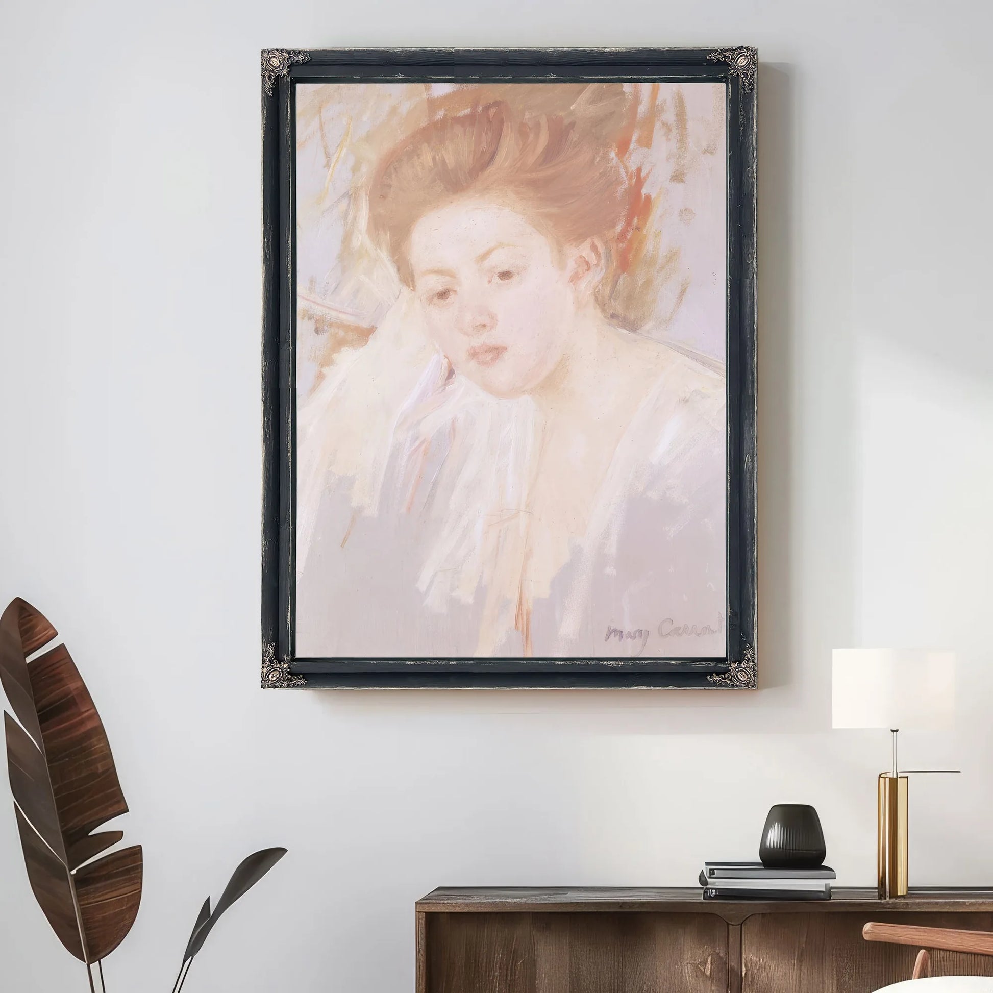 Head Of A Young Girl (Pastel On Paper) By Mary Cassatt Fine Art Print