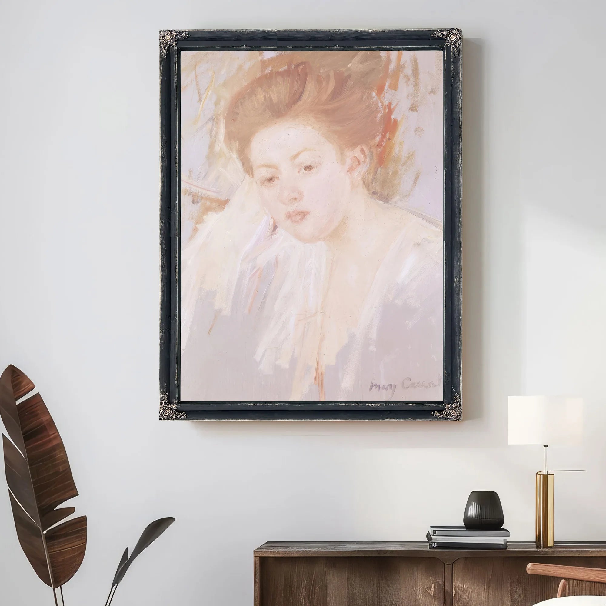 Head Of A Young Girl (Pastel On Paper) By Mary Cassatt Fine Art Print