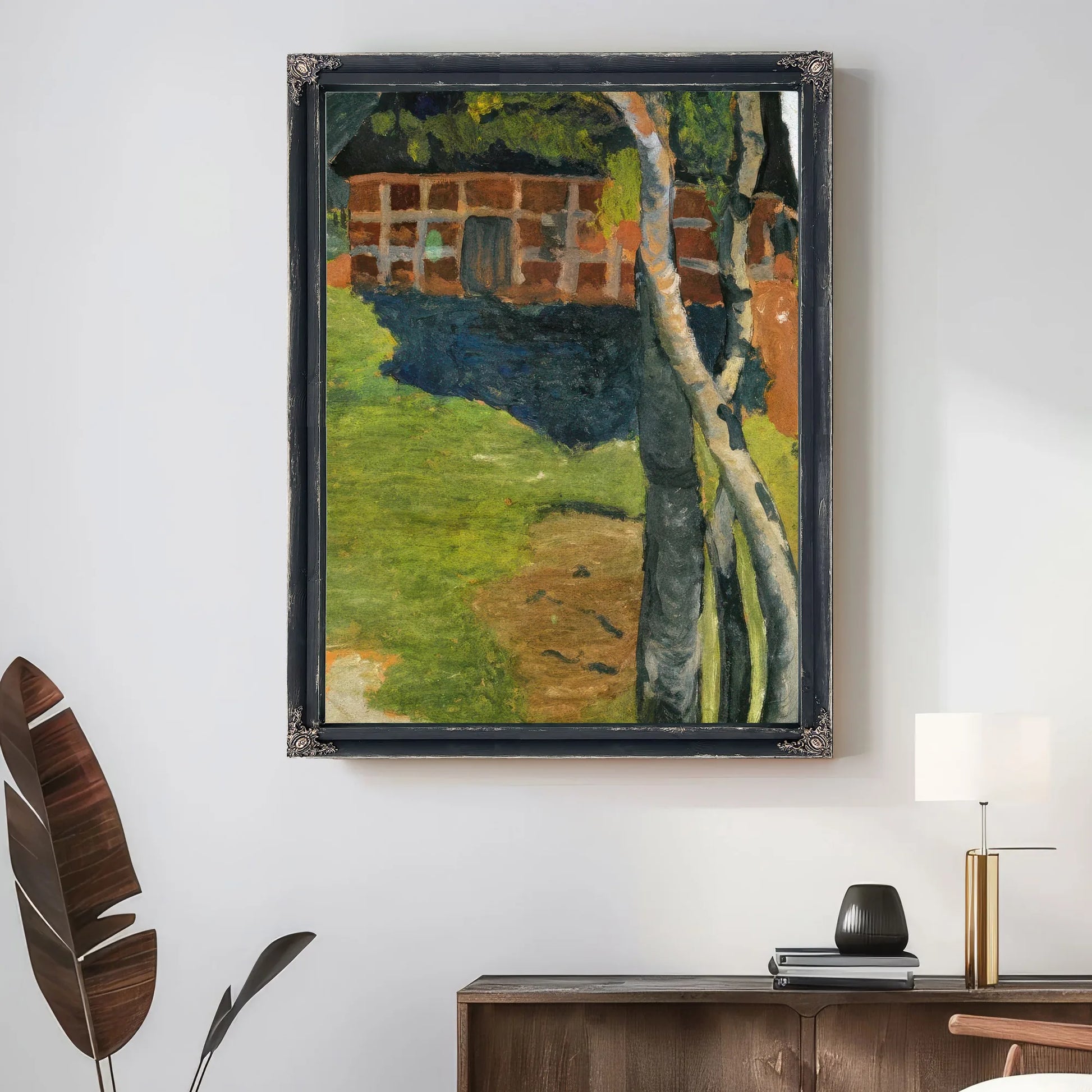 Birch Trees In Front Of A Barn By Paula Modersohn Becker Fine Art Print