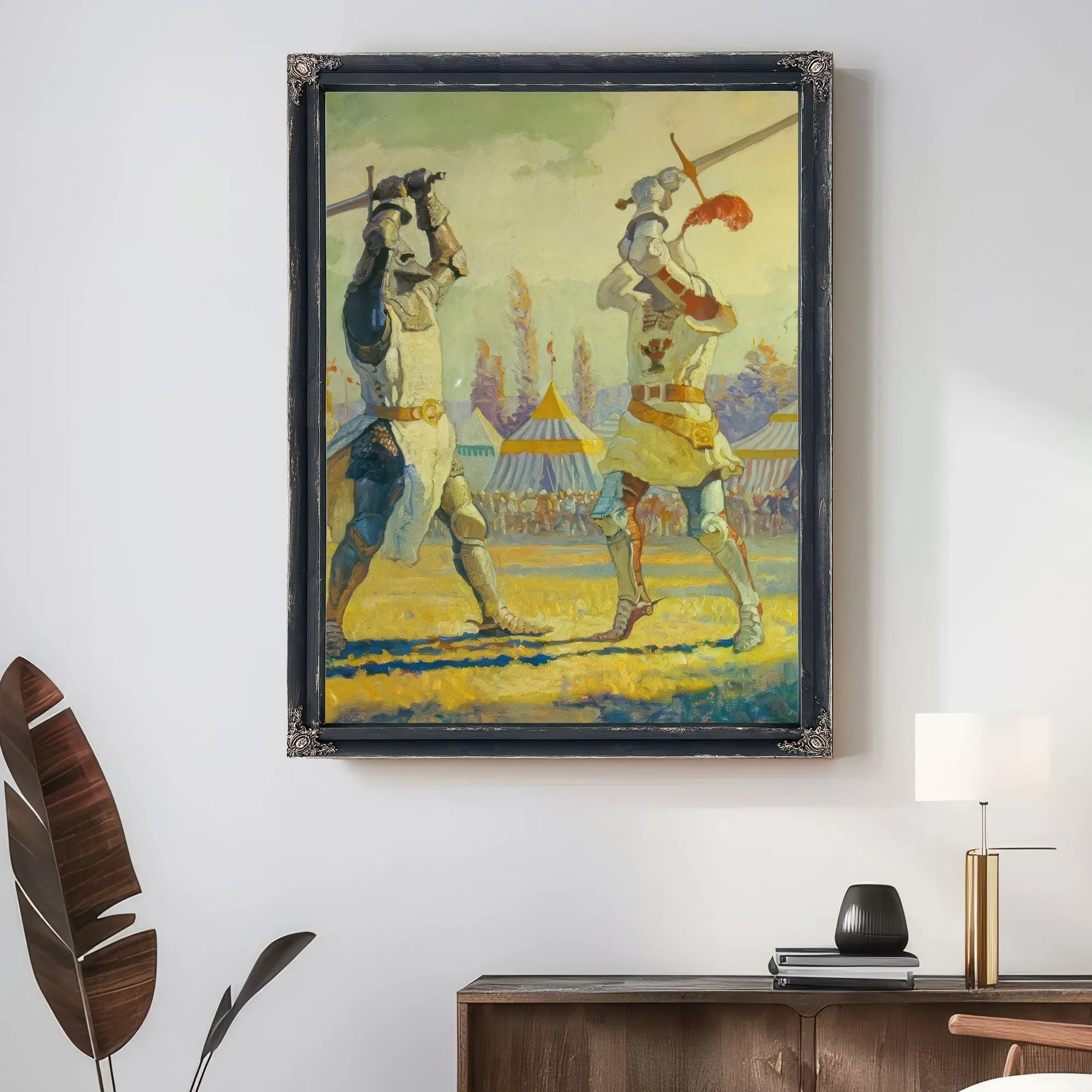 Sir Nigel Sustains Endlands Honor In The Lists By NC Wyeth Fine Art Print