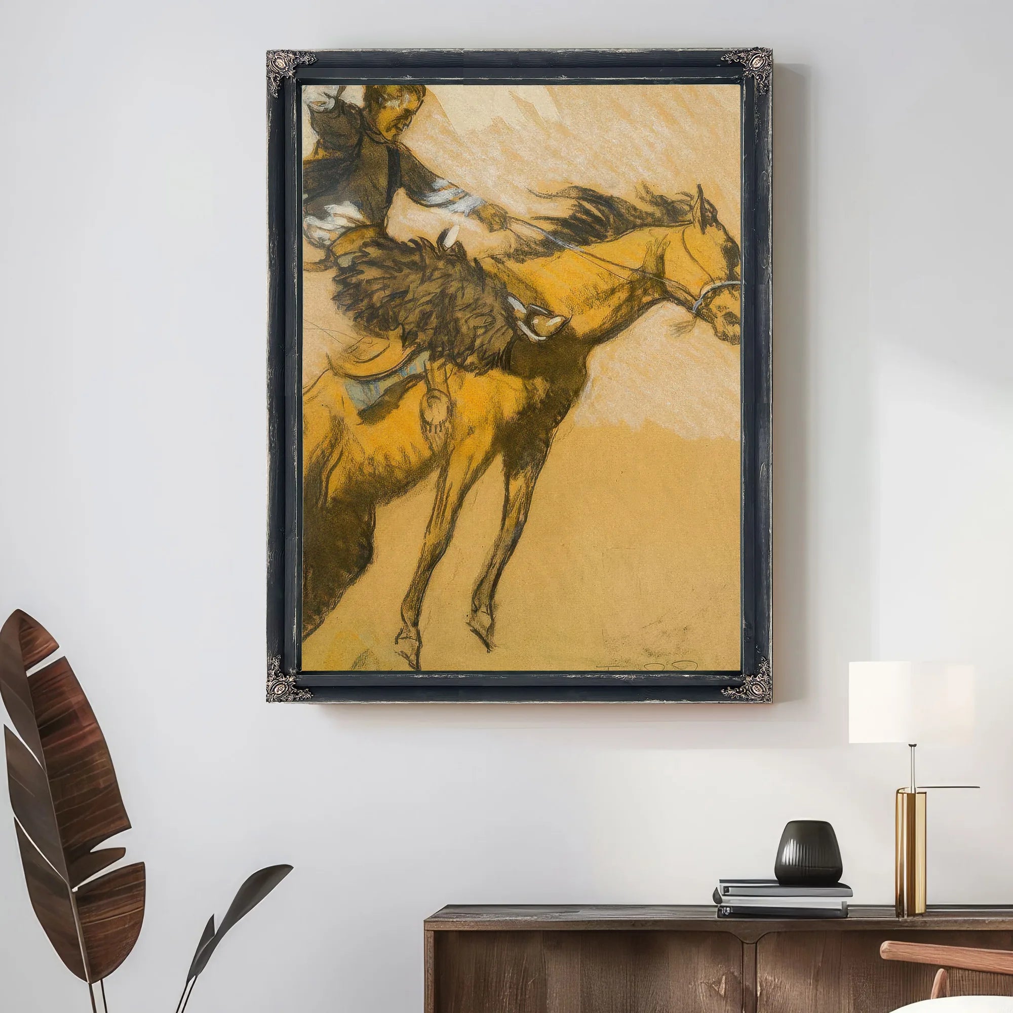 Cowboy On A Bucking Horse (To Old Dad Duncan) By Maynard Dixon Fine Art Print
