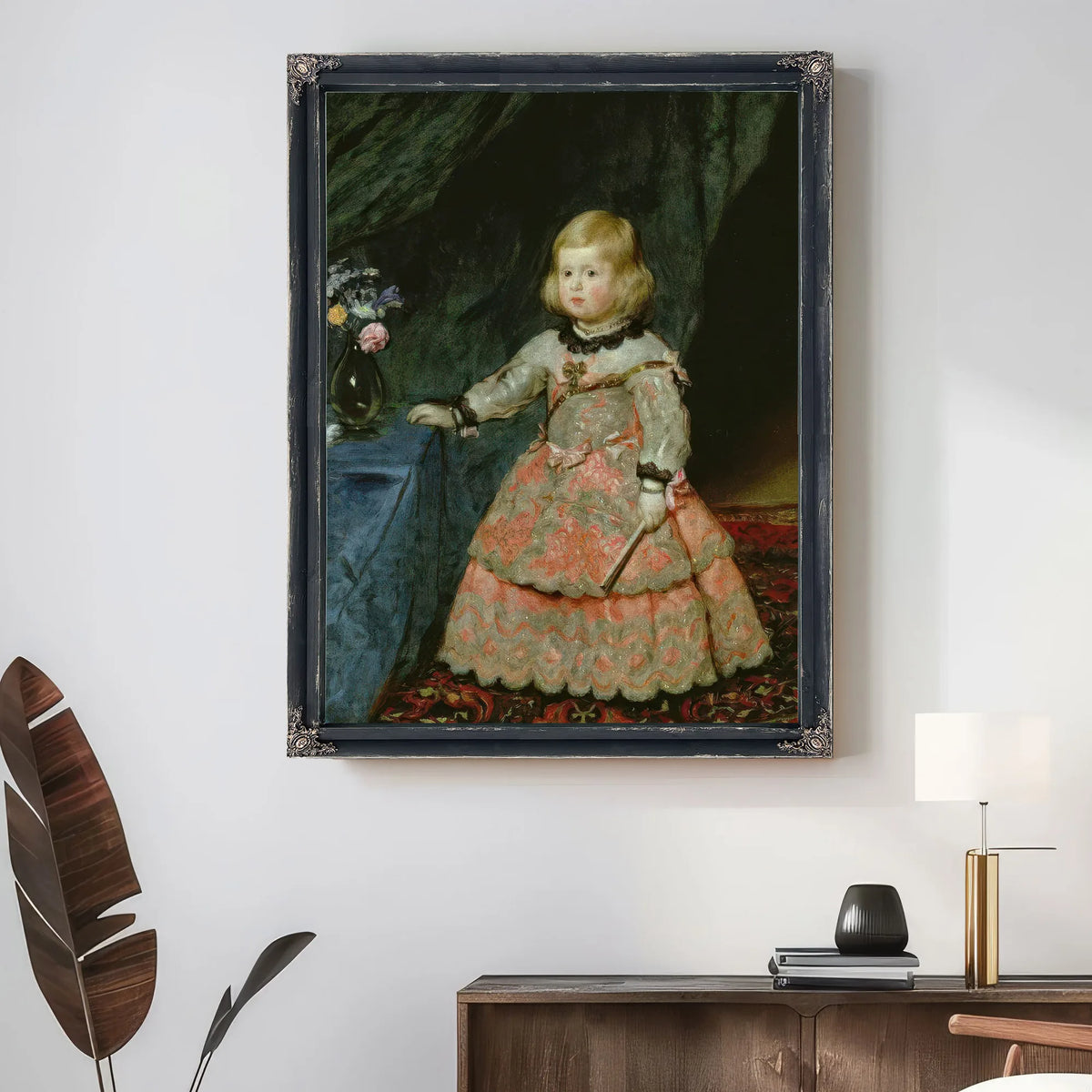 The Infanta Margarita Teresa Of Spain In A Red Dress By Diego Velazquez Fine Art Print