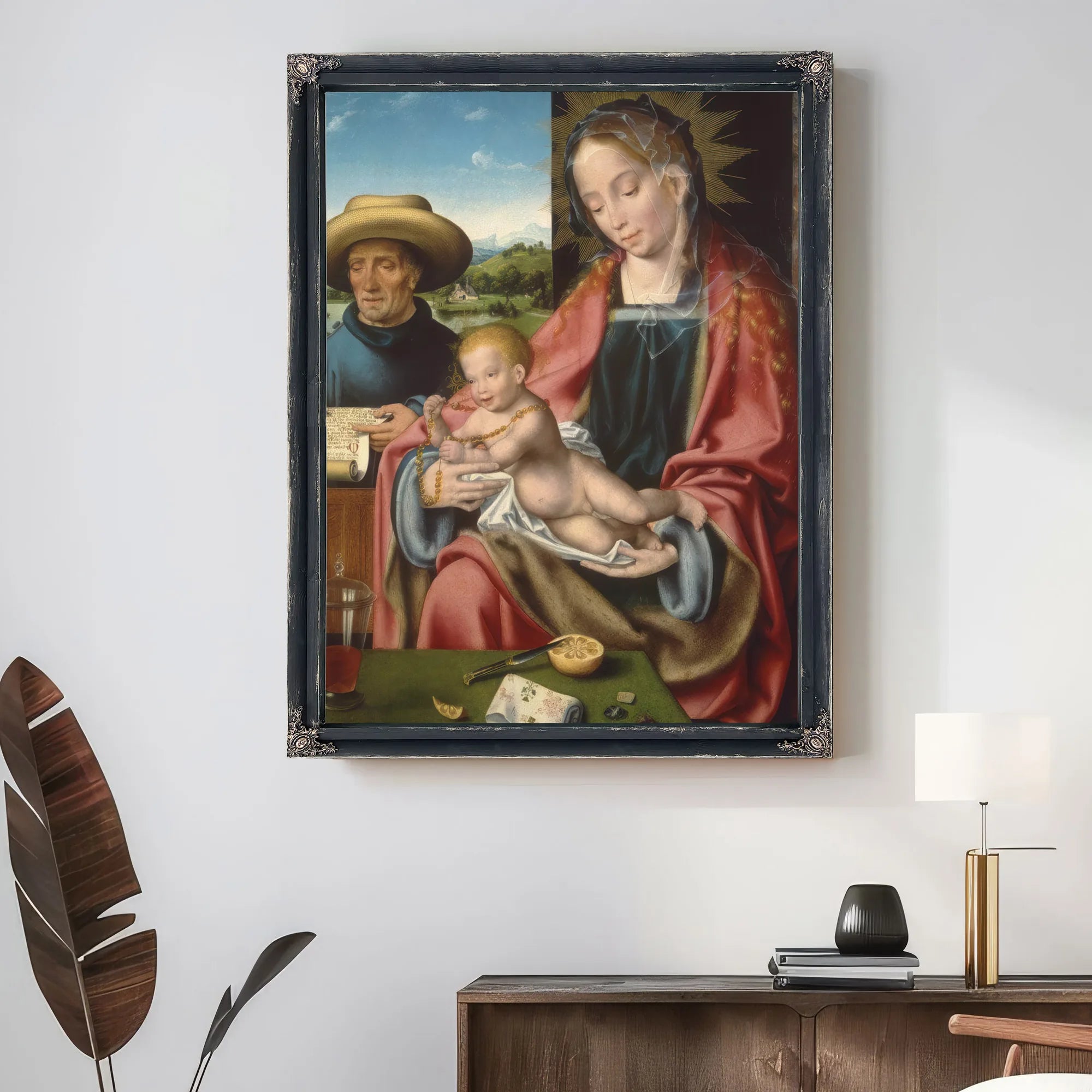 The Holy Family By Joos Van Cleve Fine Art Print