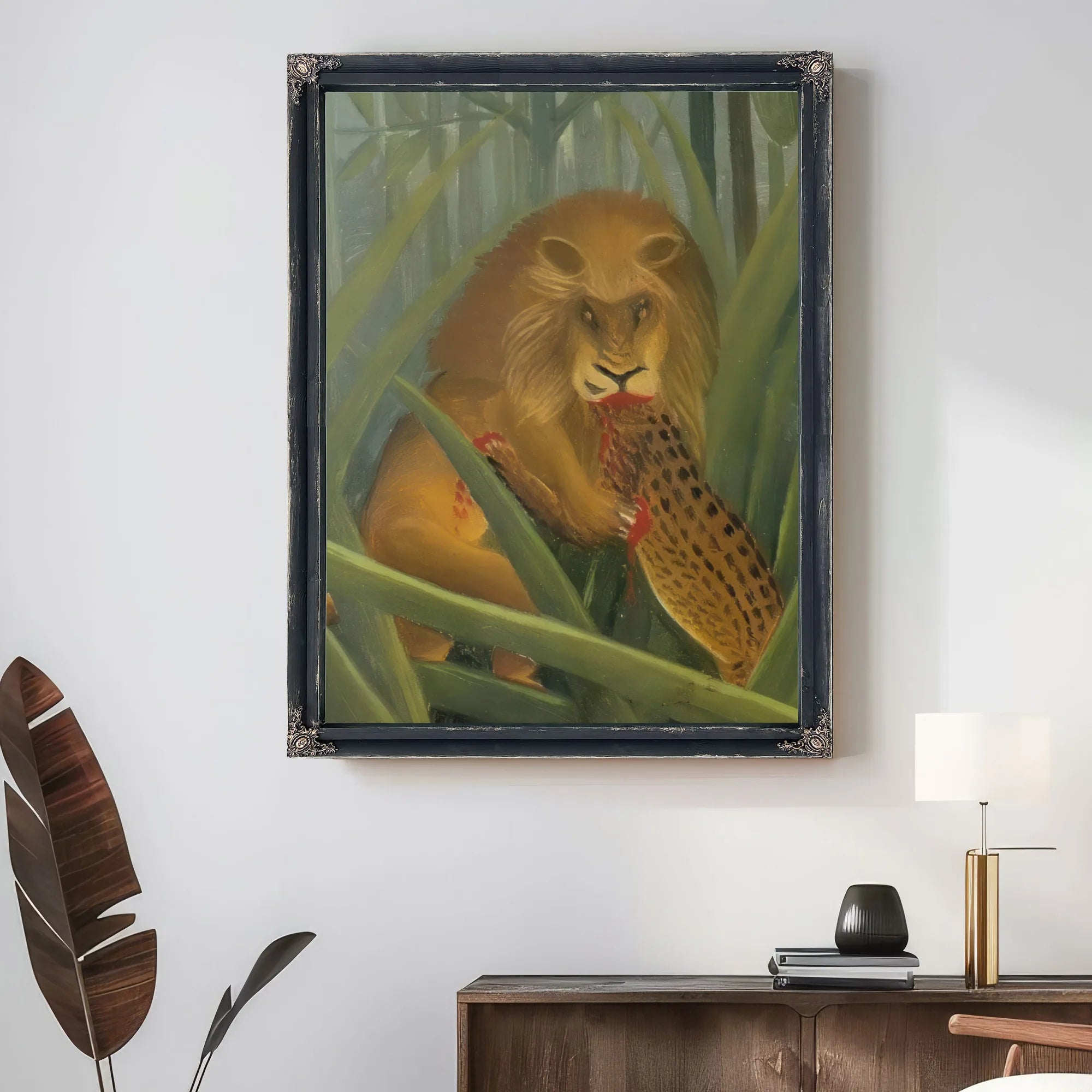 Lions Repast 1907 By Henri Rousseau Fine Art Print
