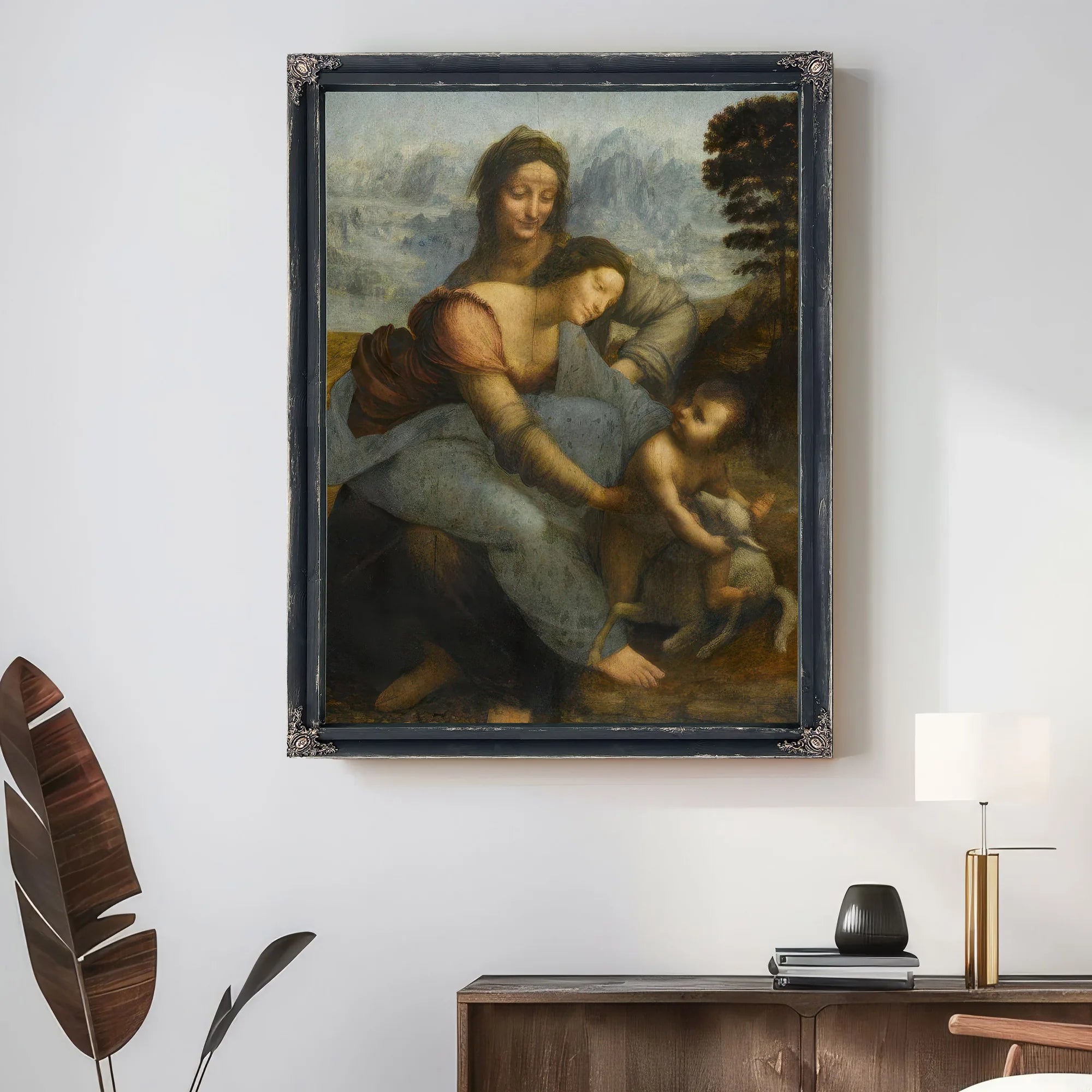 La Vierge L'enfant Jesus Et Sainte Anne By Leonardo Da Vinci Fine Art Print