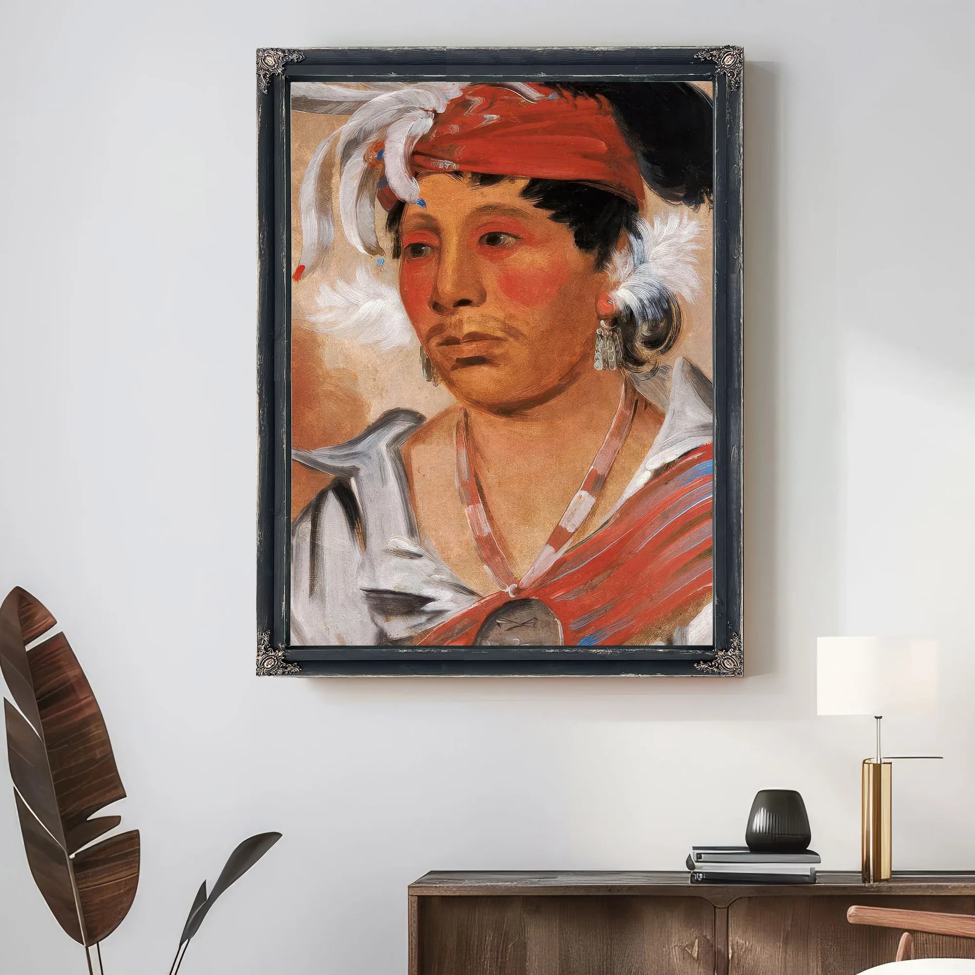 String, A Renowned Warrior By George Catlin Fine Art Print