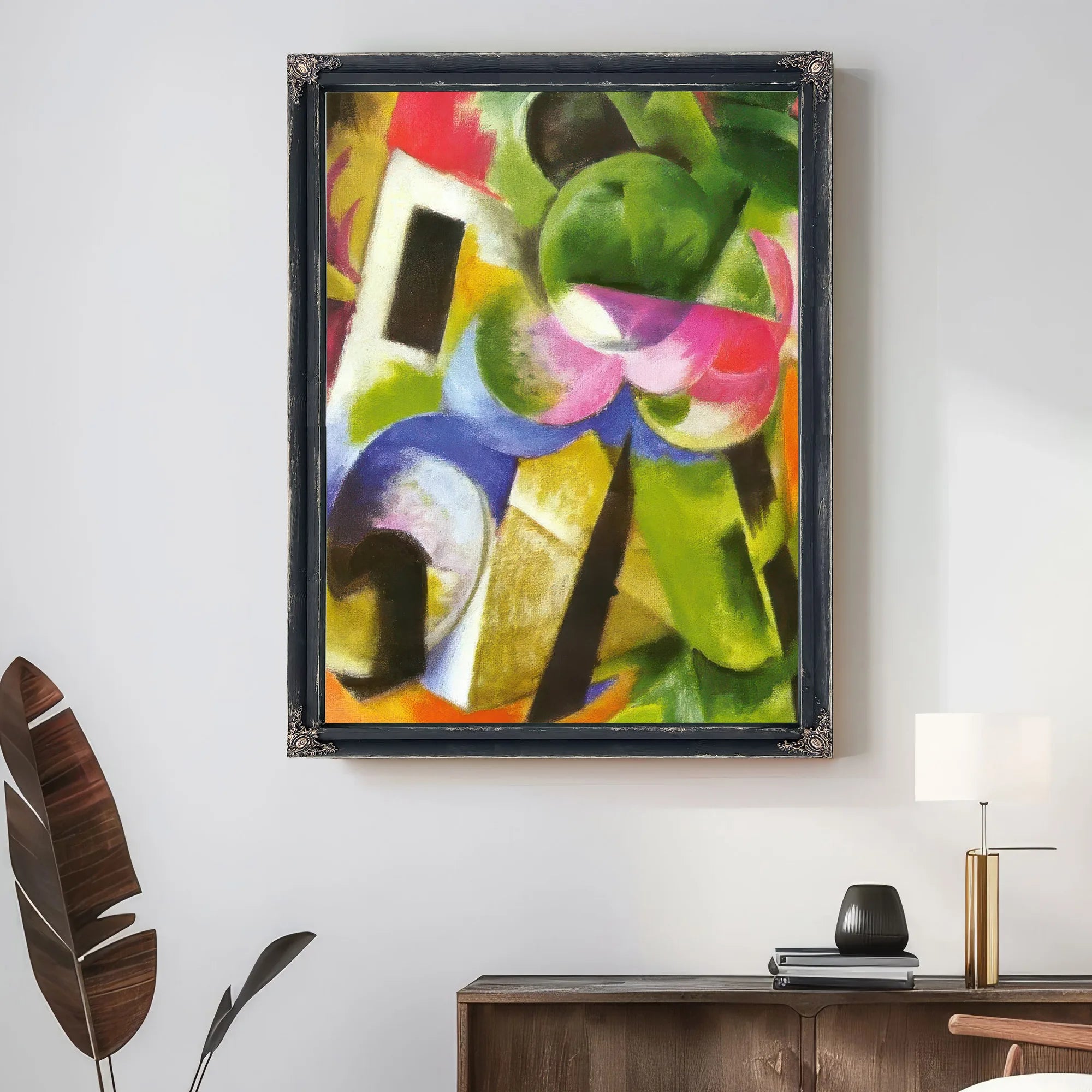 Small Composition Ii (House With Trees) By Franz Marc Fine Art Print
