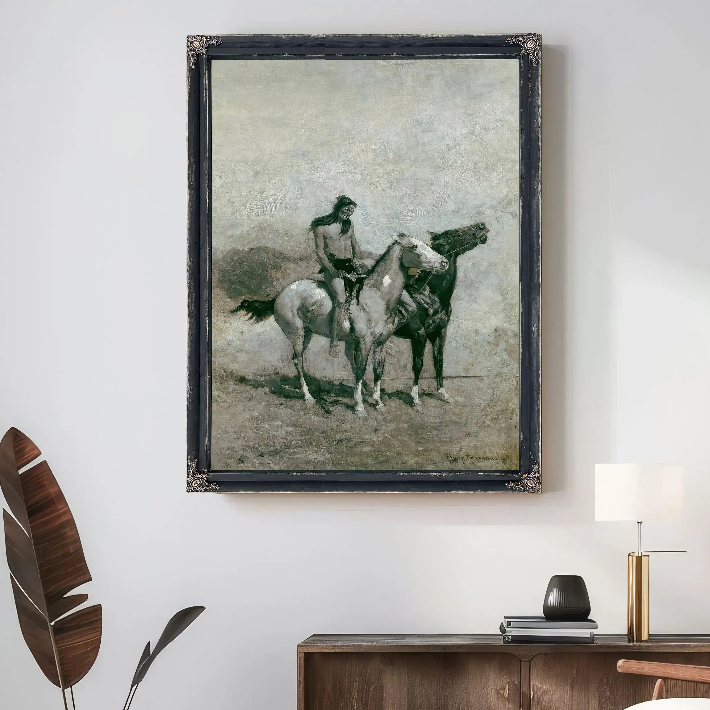 The Fireeater Slung His Victim Across His Pony by Frederic Remington