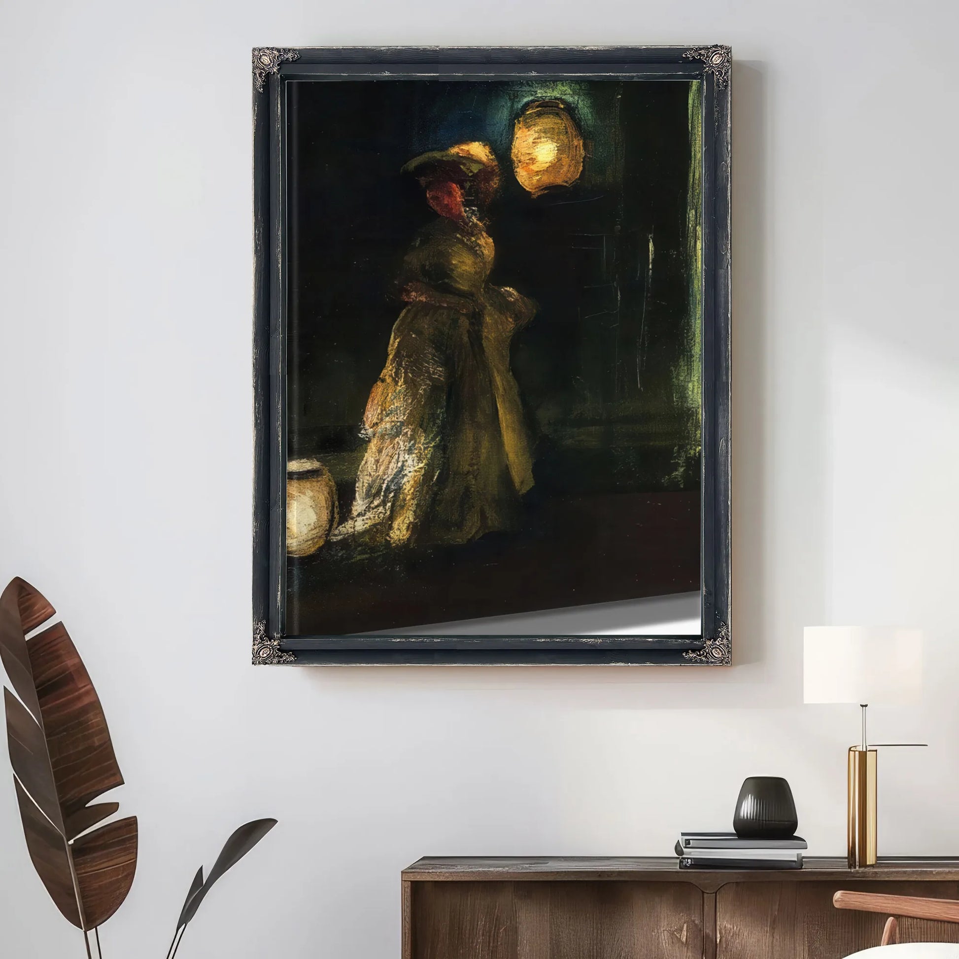 Shinn 1912 Girl With Japanese Lanterns By Everett Shinn Fine Art Print