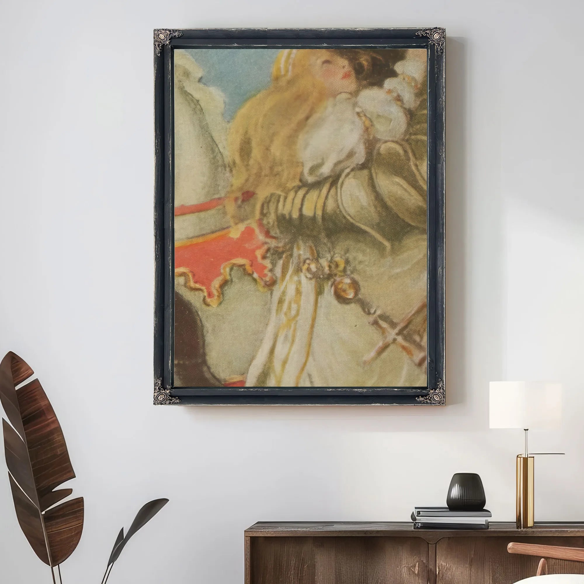 In An Instant She Was On The Saddle And Clasped In His Great Strong Arms by Jessie Willcox Smith Fine Art Print