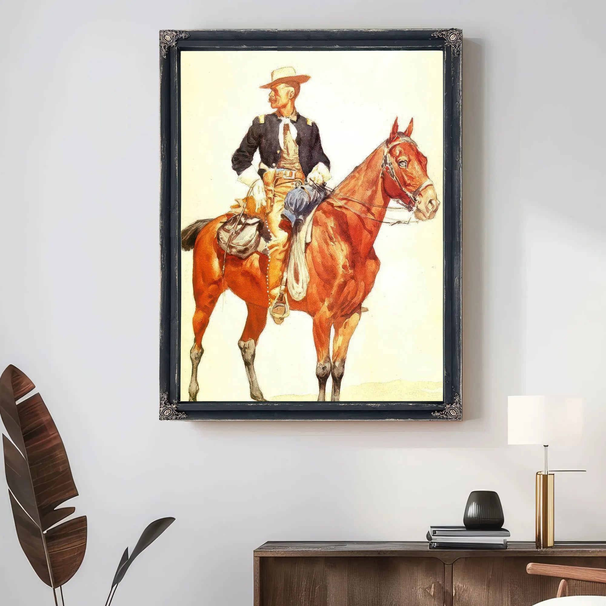 Lieutenant S.C.Robertson,Chiaf Of The Crow Scouts By Frederic Remington Fine Art Print